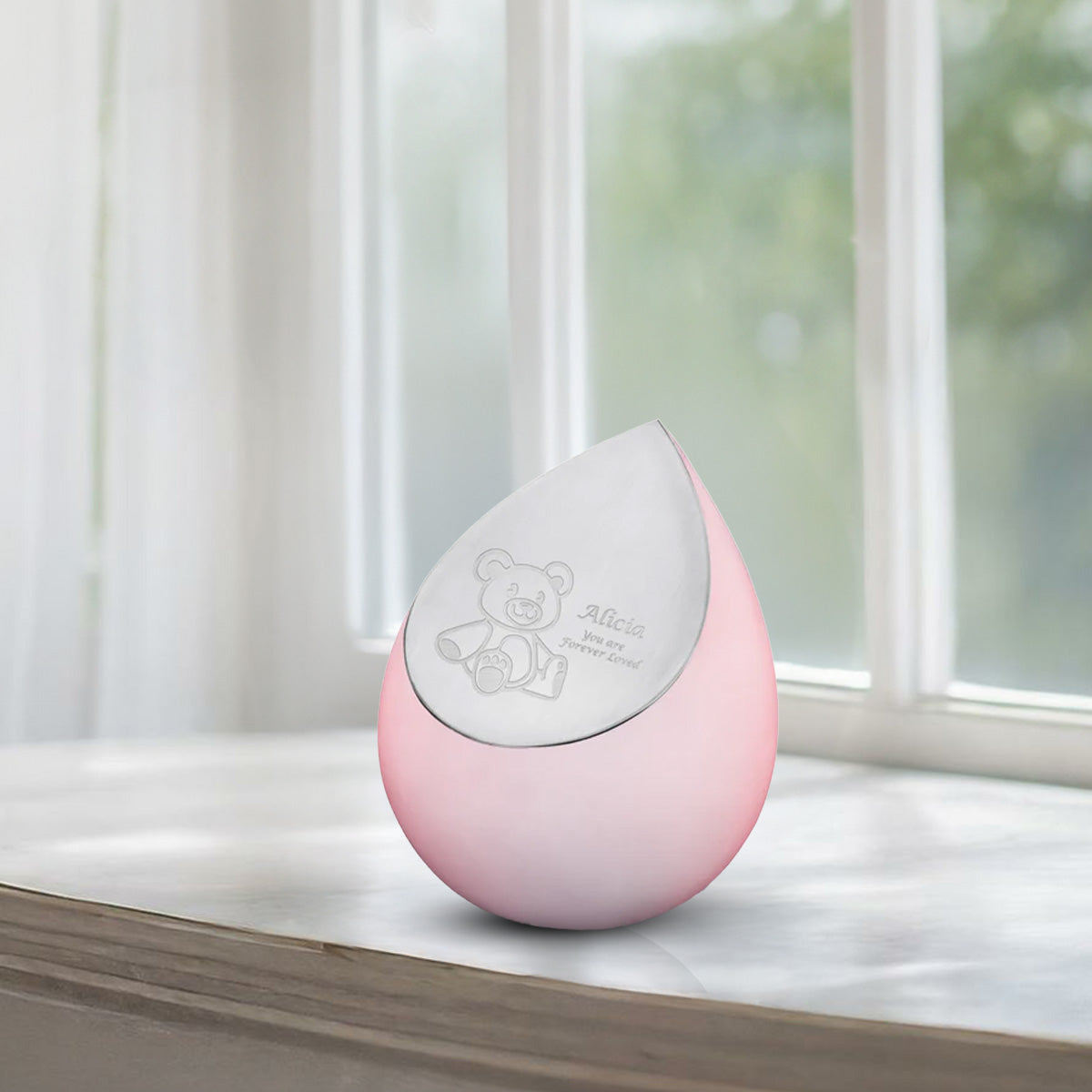 Drop Medium Urn Pink & Brushed Pewter