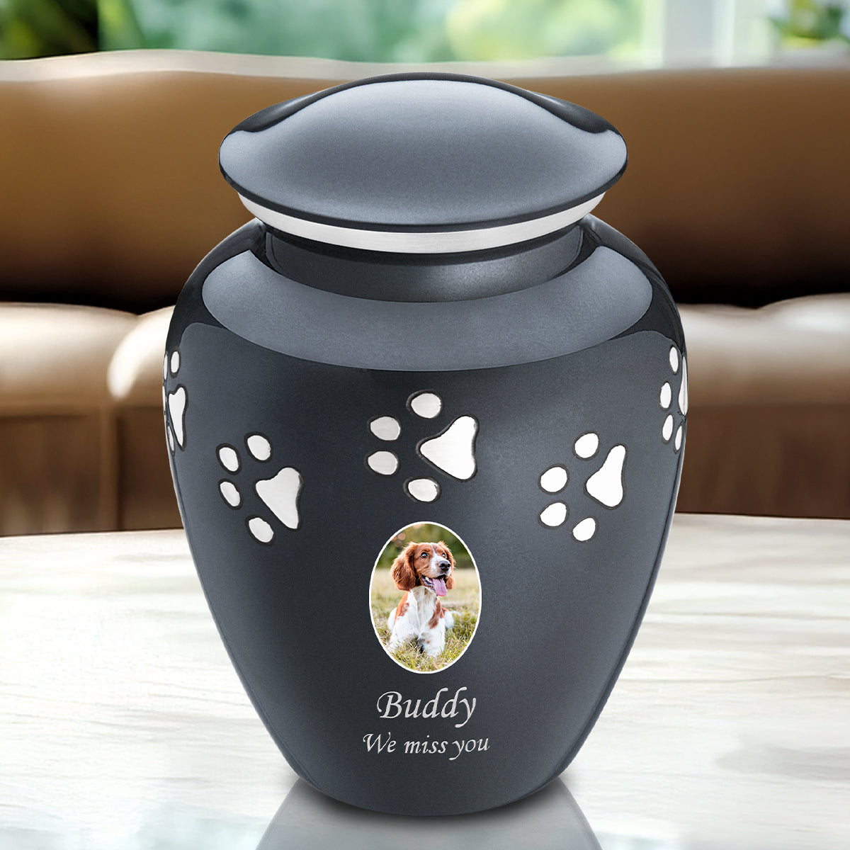 Classic Midnight Portrait Medium Pet Cremation Urn