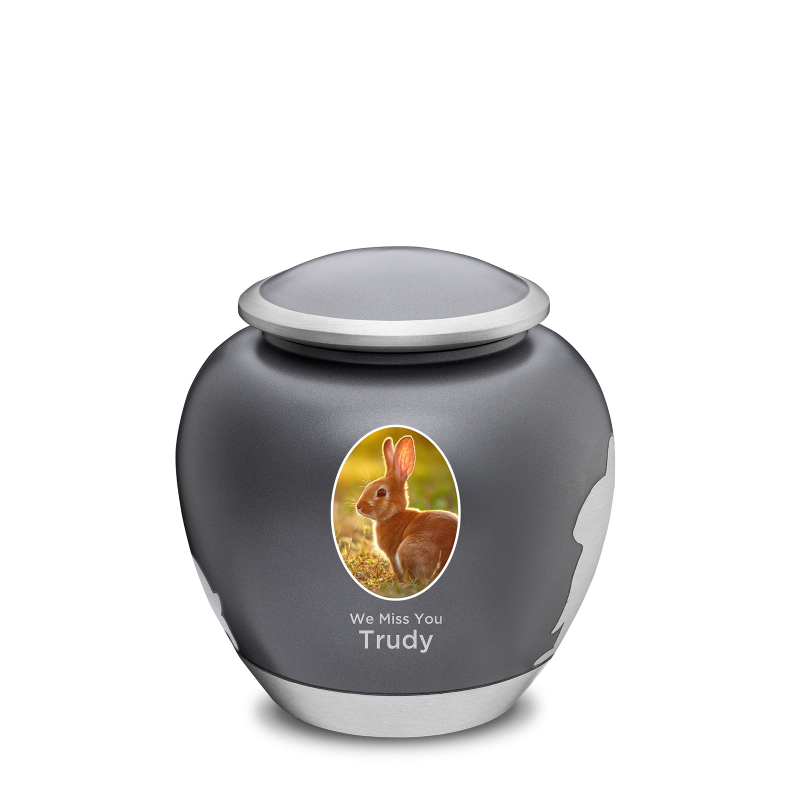 Shadow Medium Rabbit Pet Urn French Grey & Bru Pewter