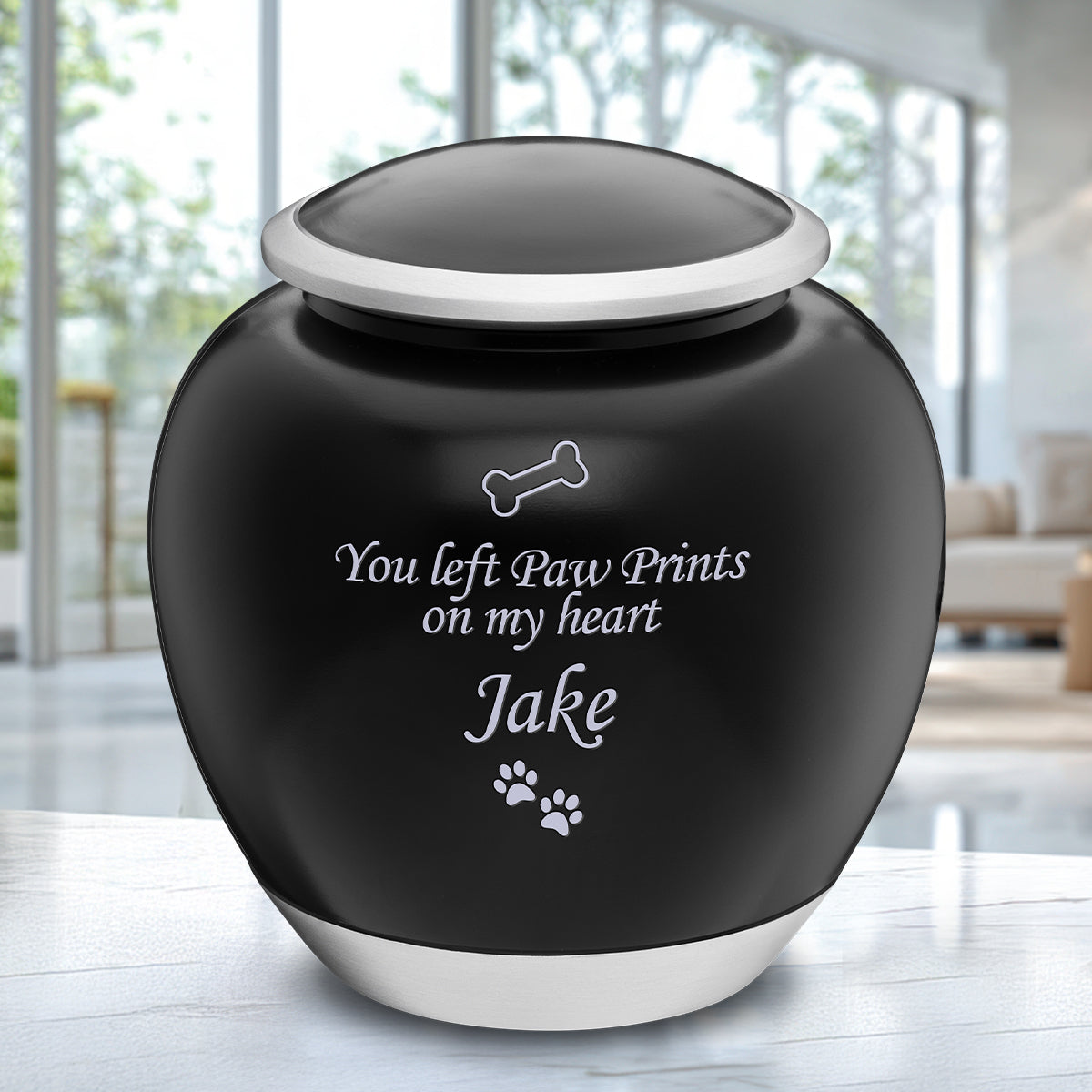 Shadow Medium Pet Urn Black & Bru Pewter