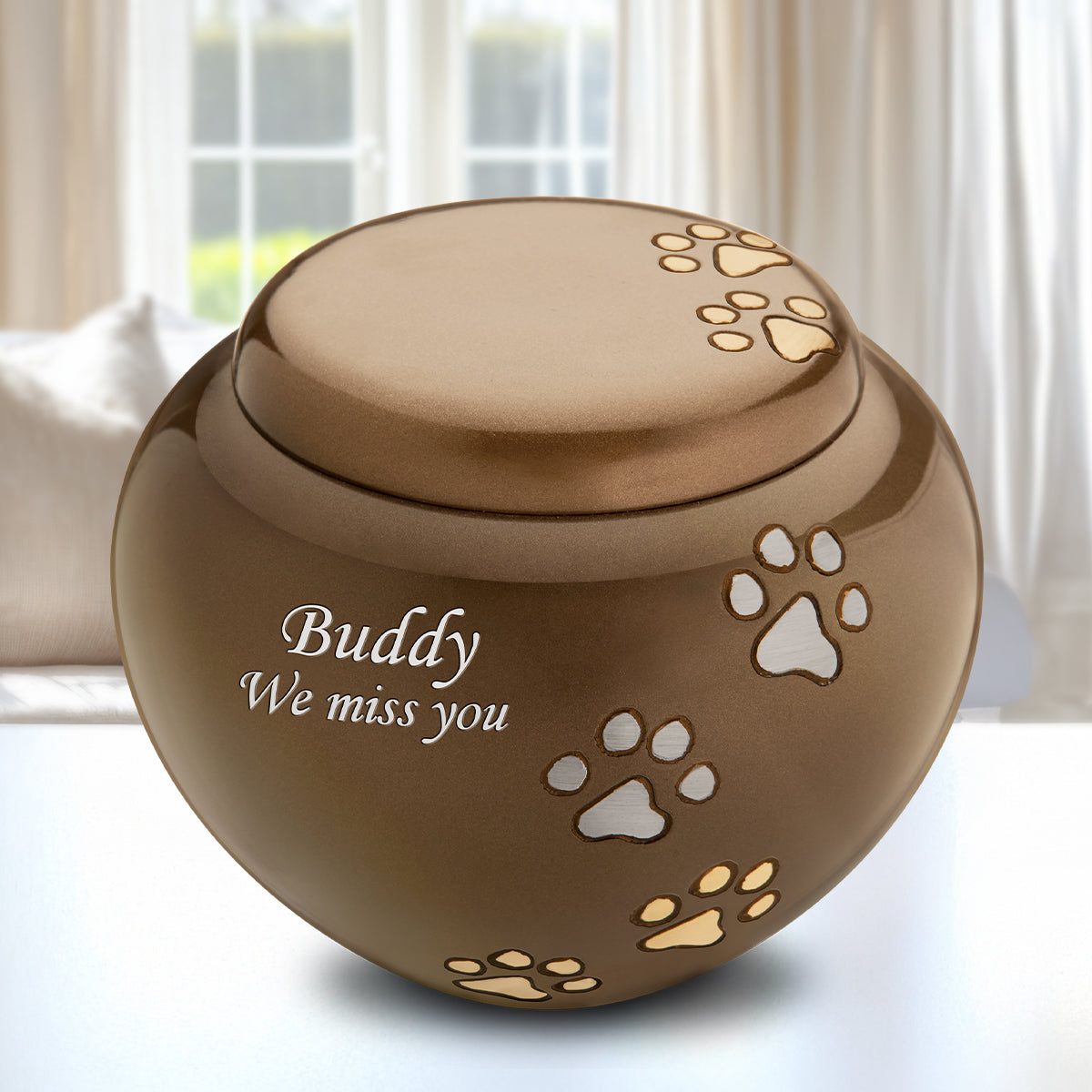 Bronze Cuddle Medium Pet Cremation Urn