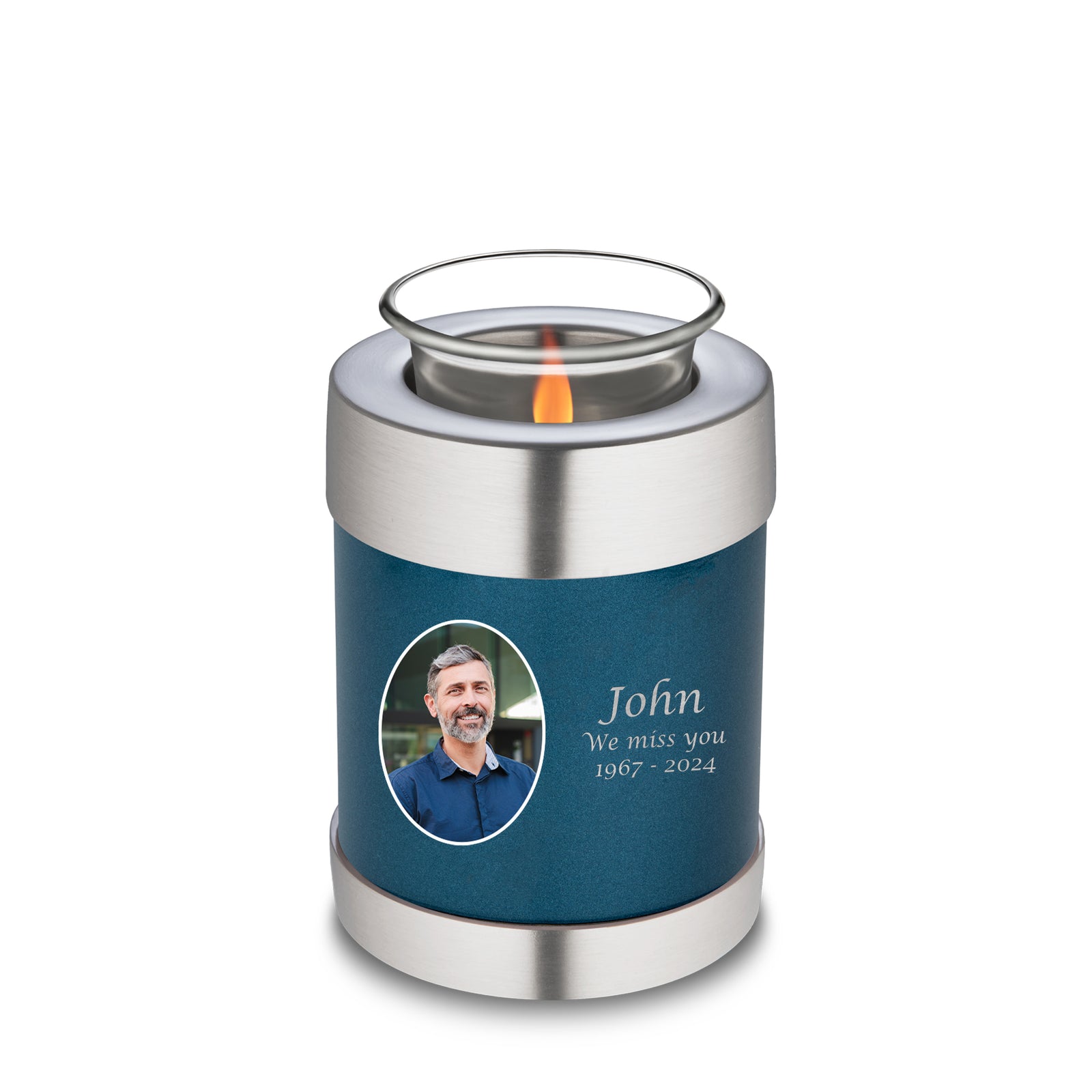 Tealight Portrait Flying Doves Cremation Urn