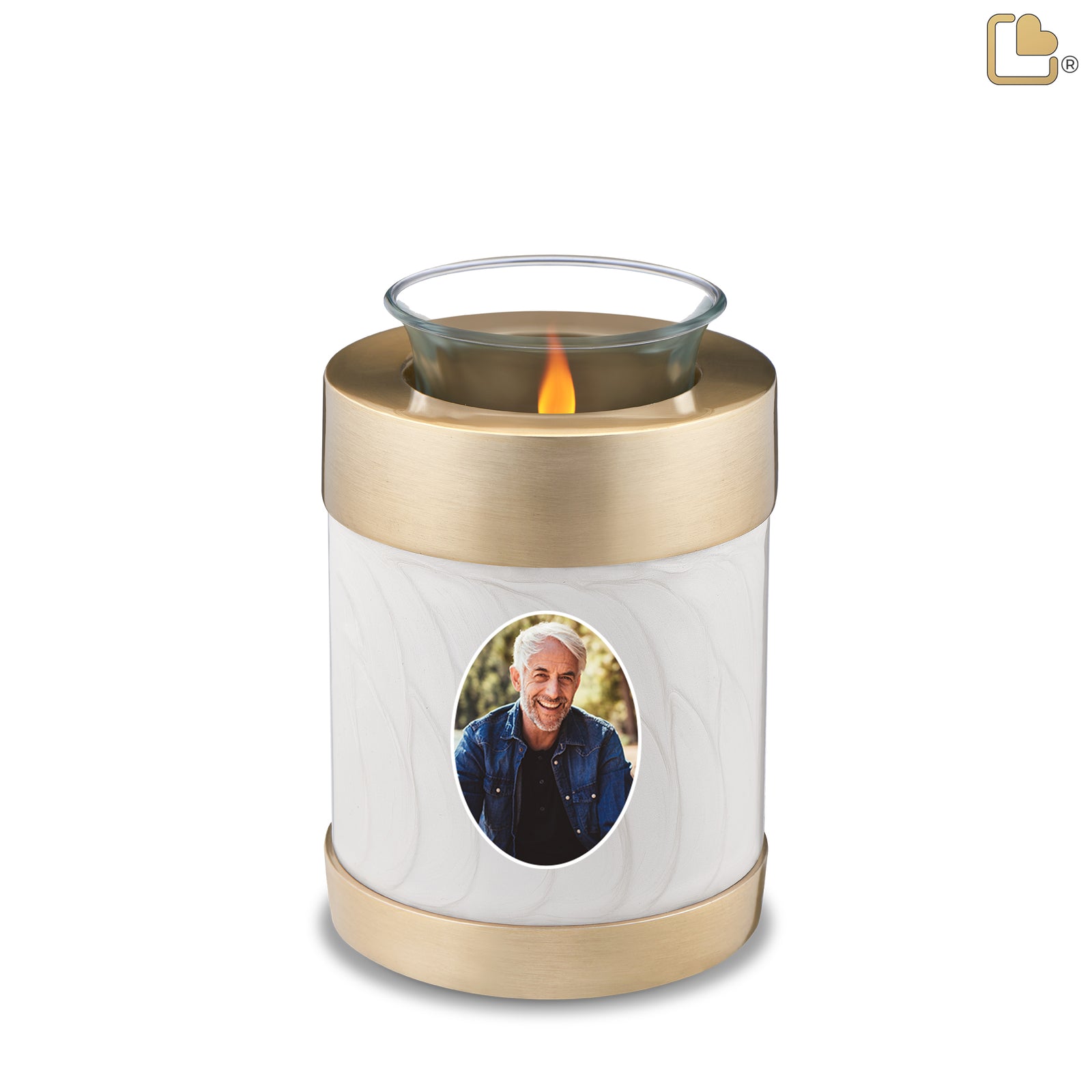 Tealight Portrait Pearl Cremation Urn