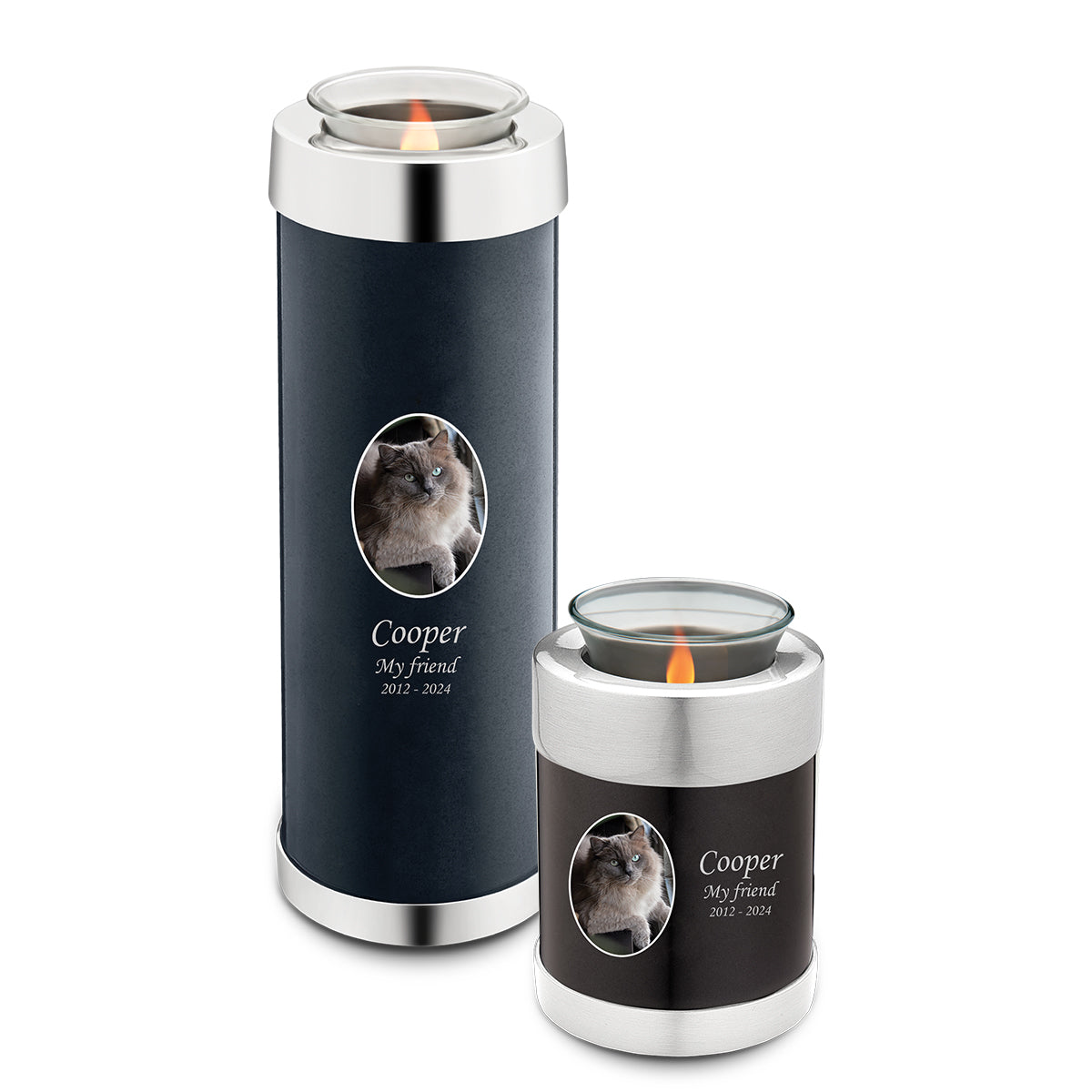 Tealight Pet Portrait Midnight Urn