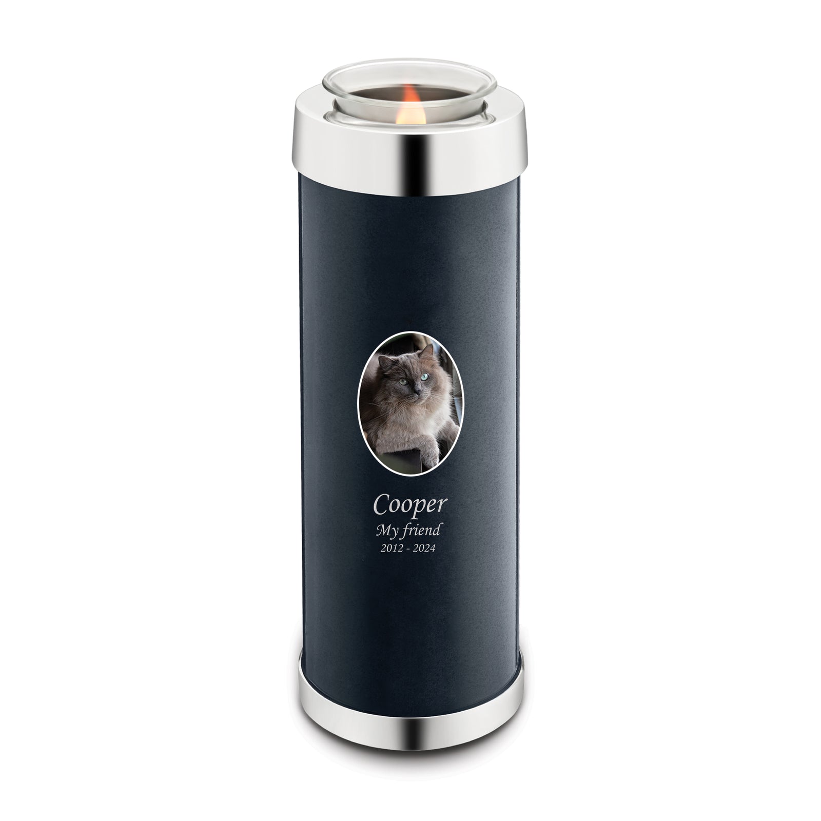 Tealight Pet Portrait Midnight Tall Urn