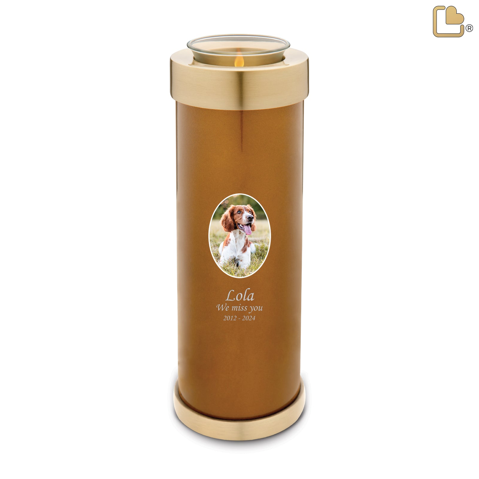 Tealight Pet Portrait Bronze Tall Urn