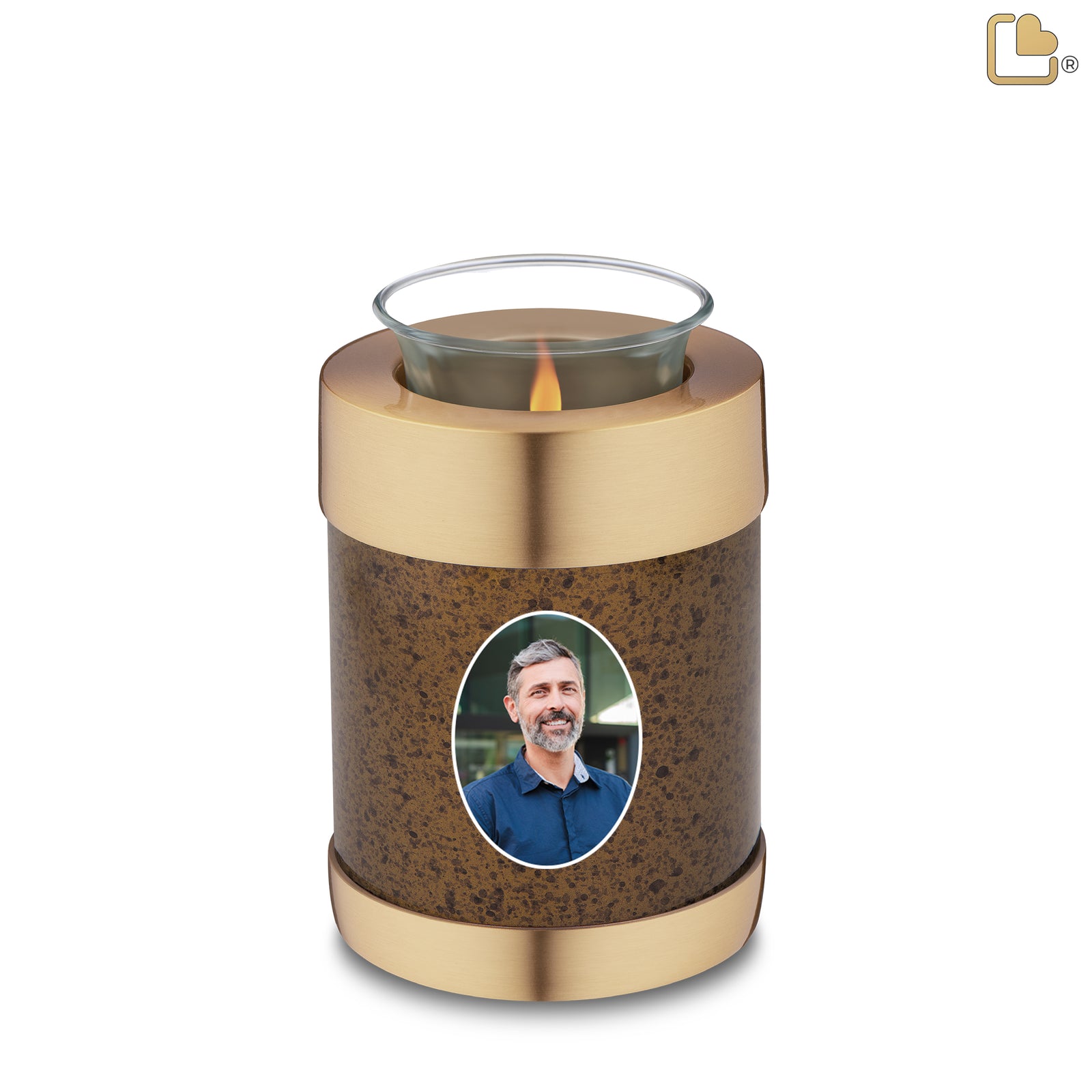 Tealight Speckled Auburn Portrait Cremation Urn