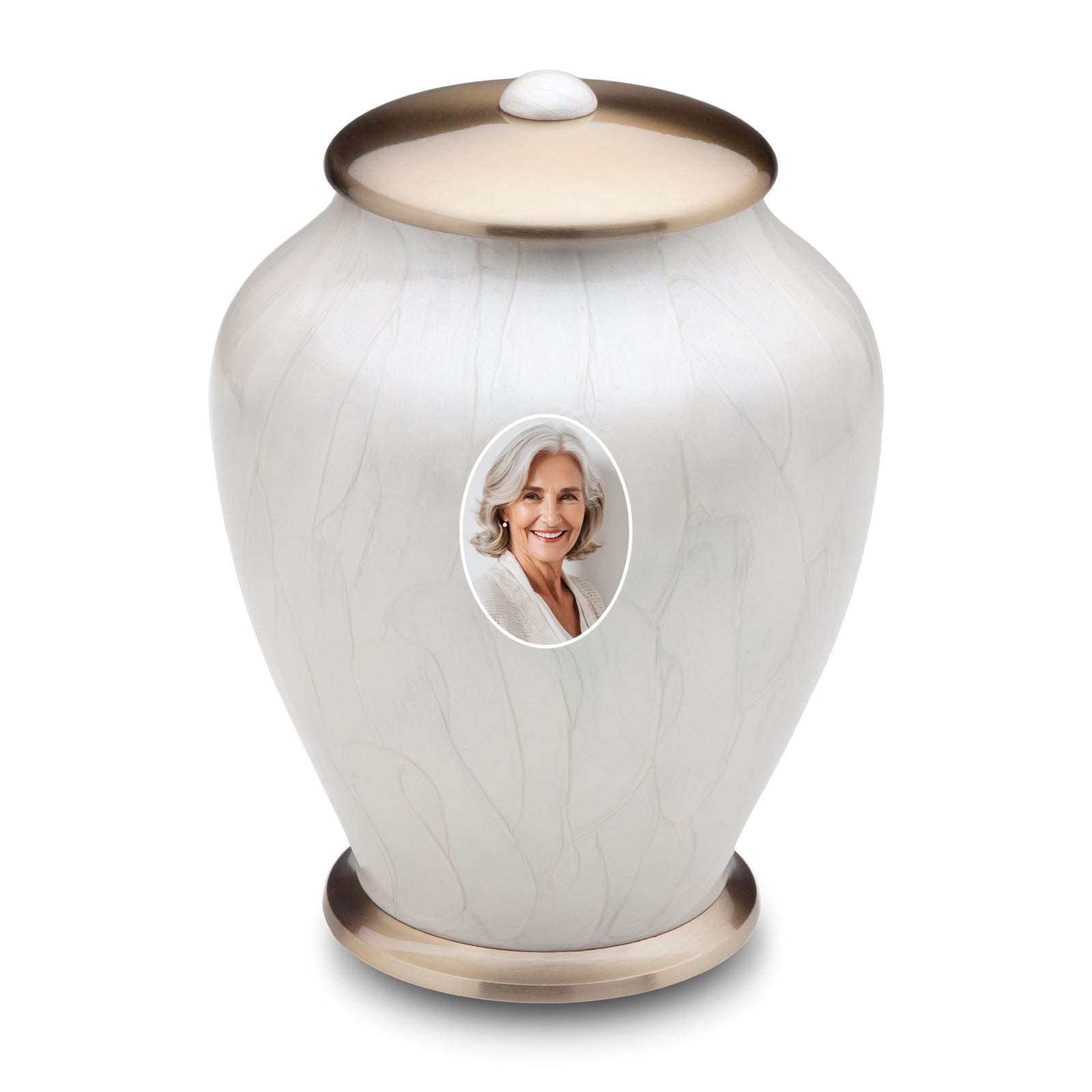 Adult Tall Simplicity Portrait Pearl Cremation Urn - COMFORT by LoveUrns