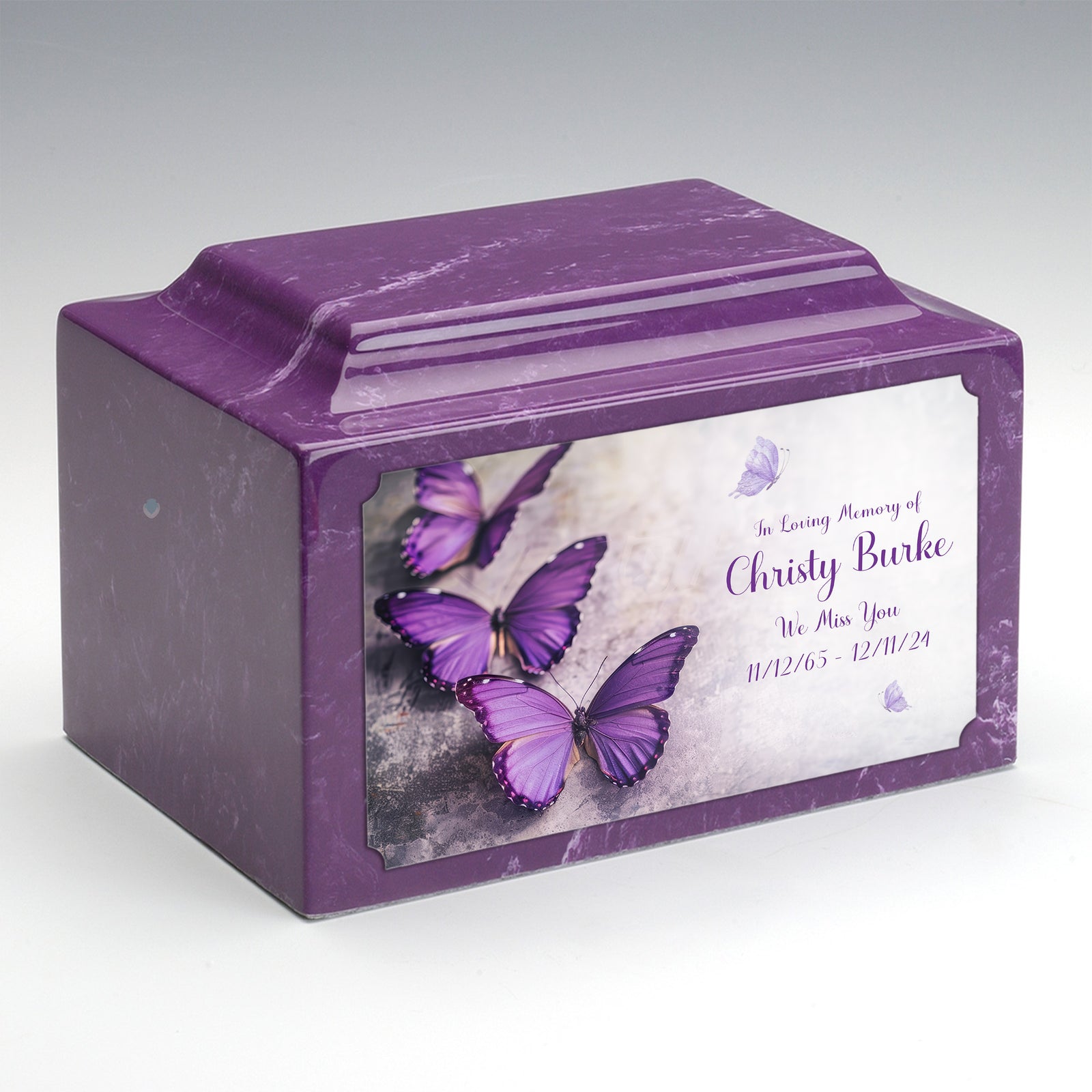 Adult Legacy Custom Printed Butterflies Cultured Marble Urns by MacKenzie