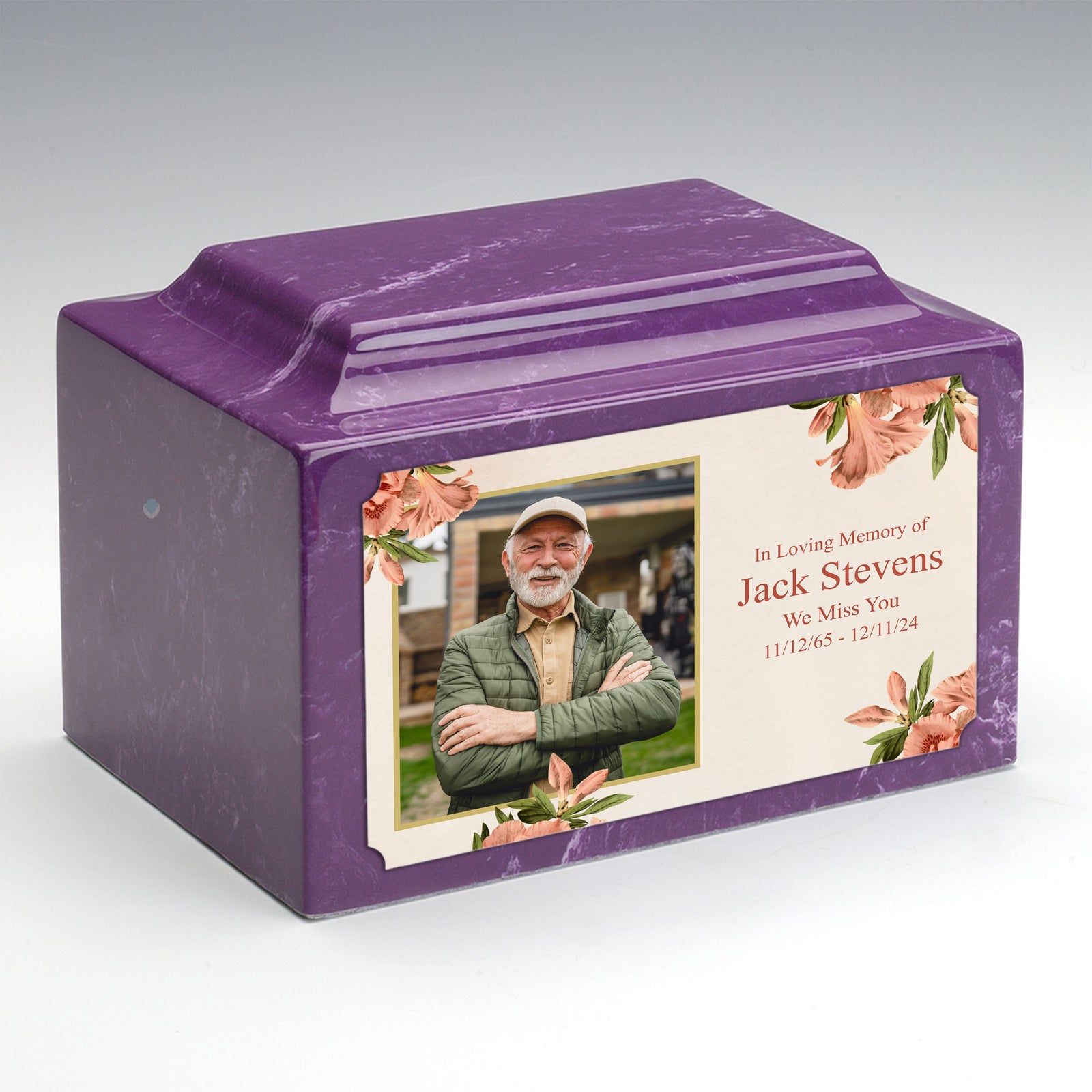 Adult Legacy Custom Printed Azalea Flower Cultured Marble Urns by MacKenzie