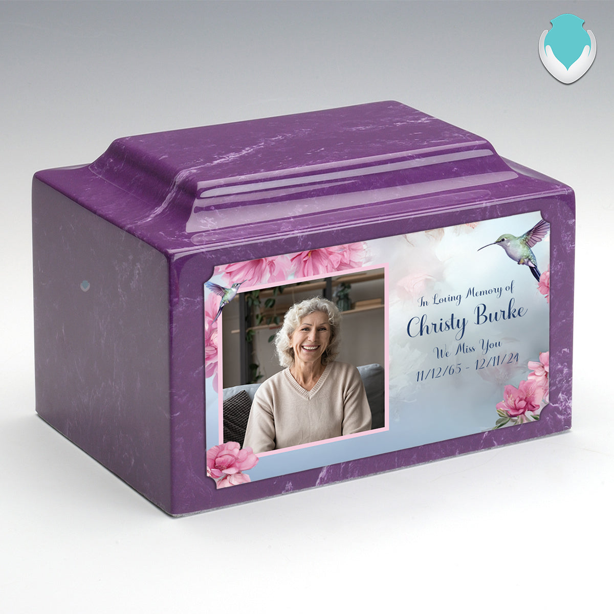 Adult Legacy Custom Printed Photo Hummingbird Cultured Marble Urns by MacKenzie