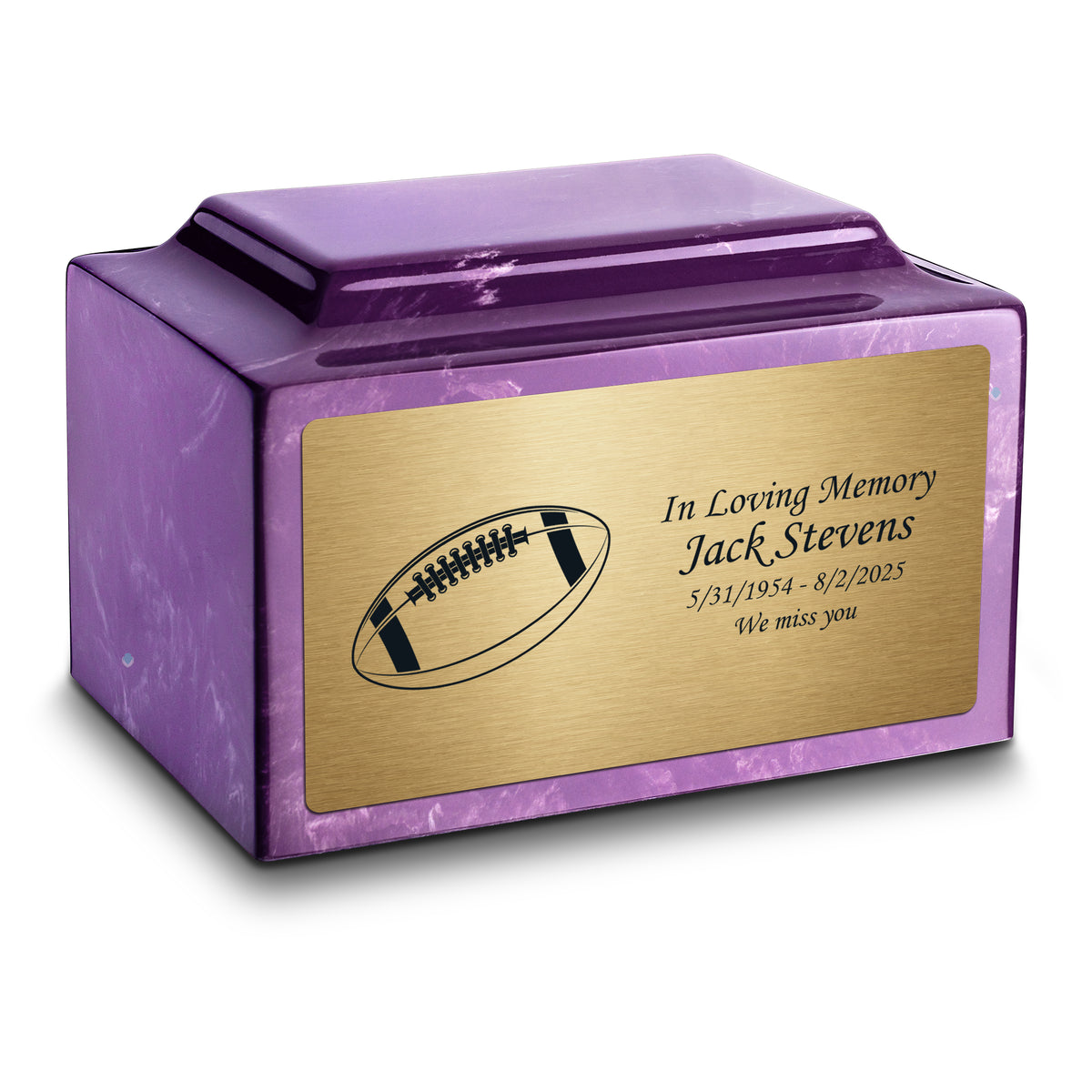 Adult Legacy Football Cultured Marble Urns by MacKenzie