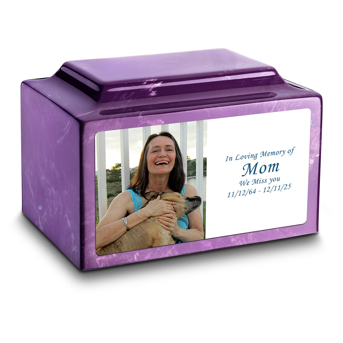 Adult Legacy Custom Printed Photo Cultured Marble Urns by MacKenzie