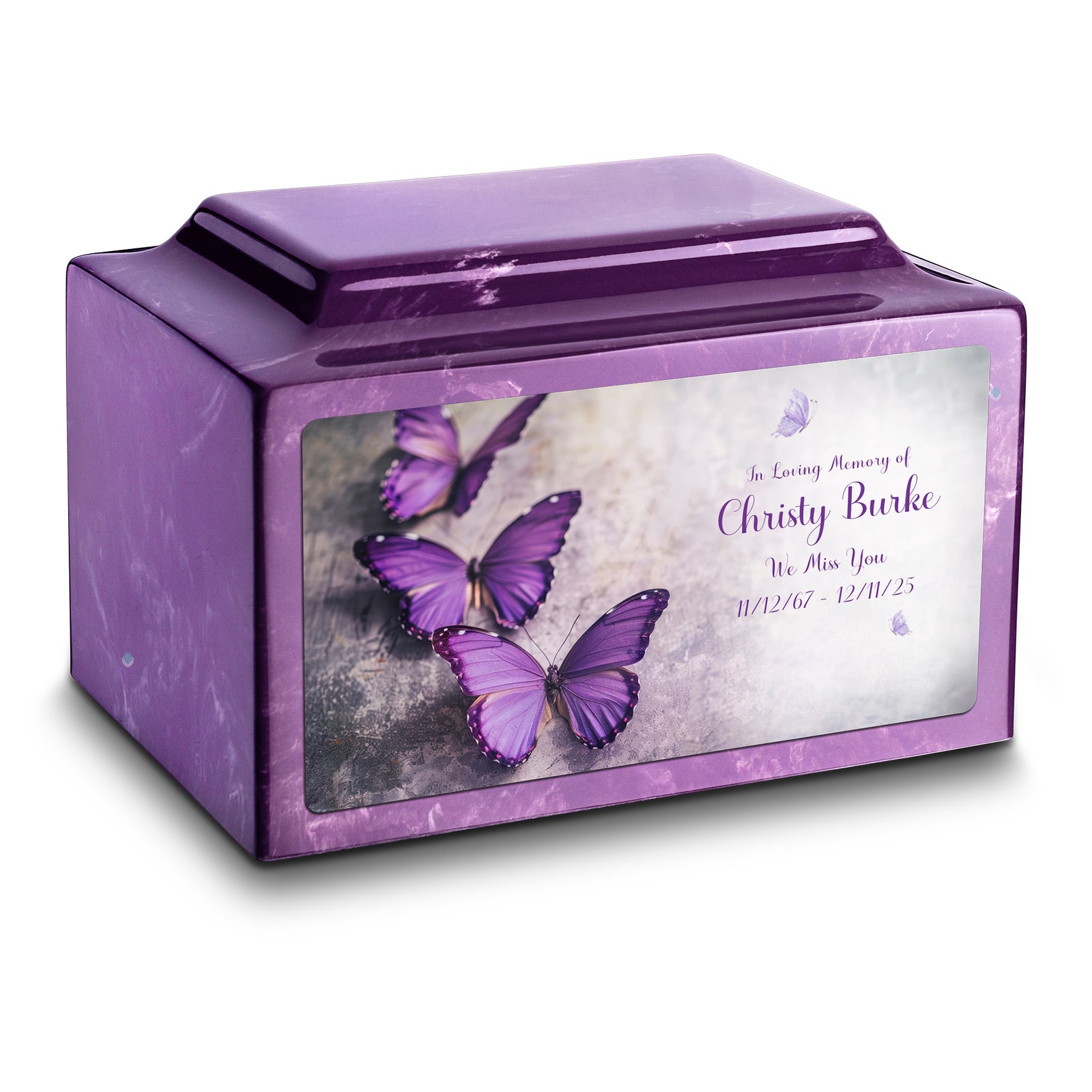 Adult Legacy Custom Printed Butterflies Cultured Marble Urns by MacKenzie