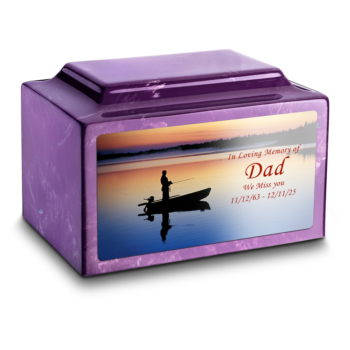 Adult Legacy Custom Printed Fishing Cultured Marble Urns by MacKenzie