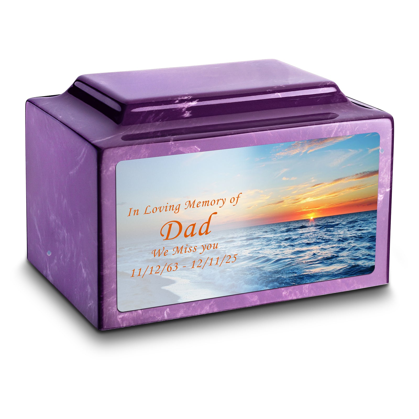 Adult Legacy Custom Printed Ocean Sunset Cultured Marble Urns by MacKenzie