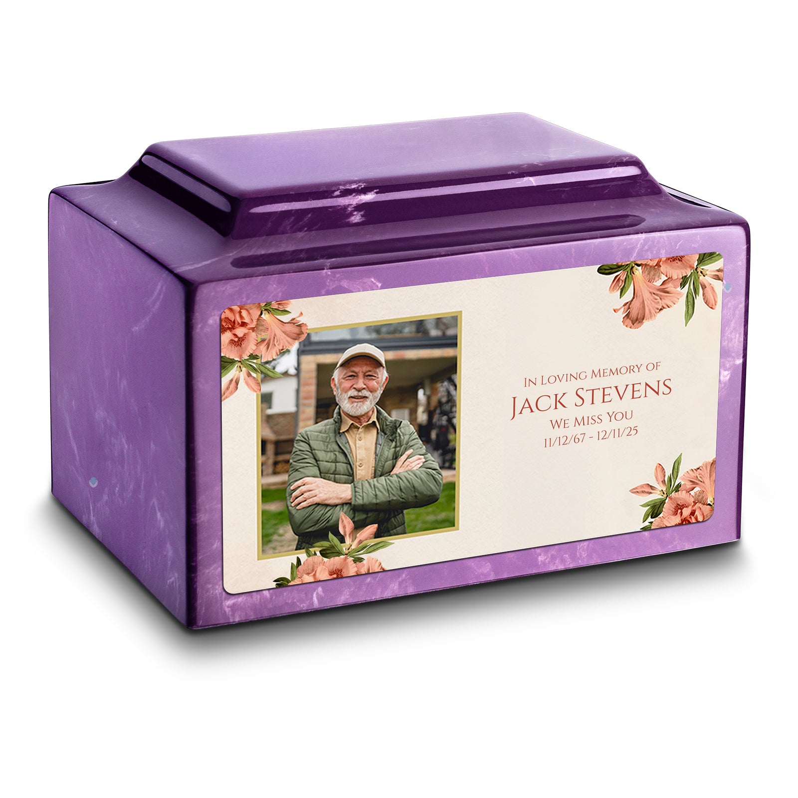 Adult Legacy Custom Printed Azalea Flower Cultured Marble Urns by MacKenzie