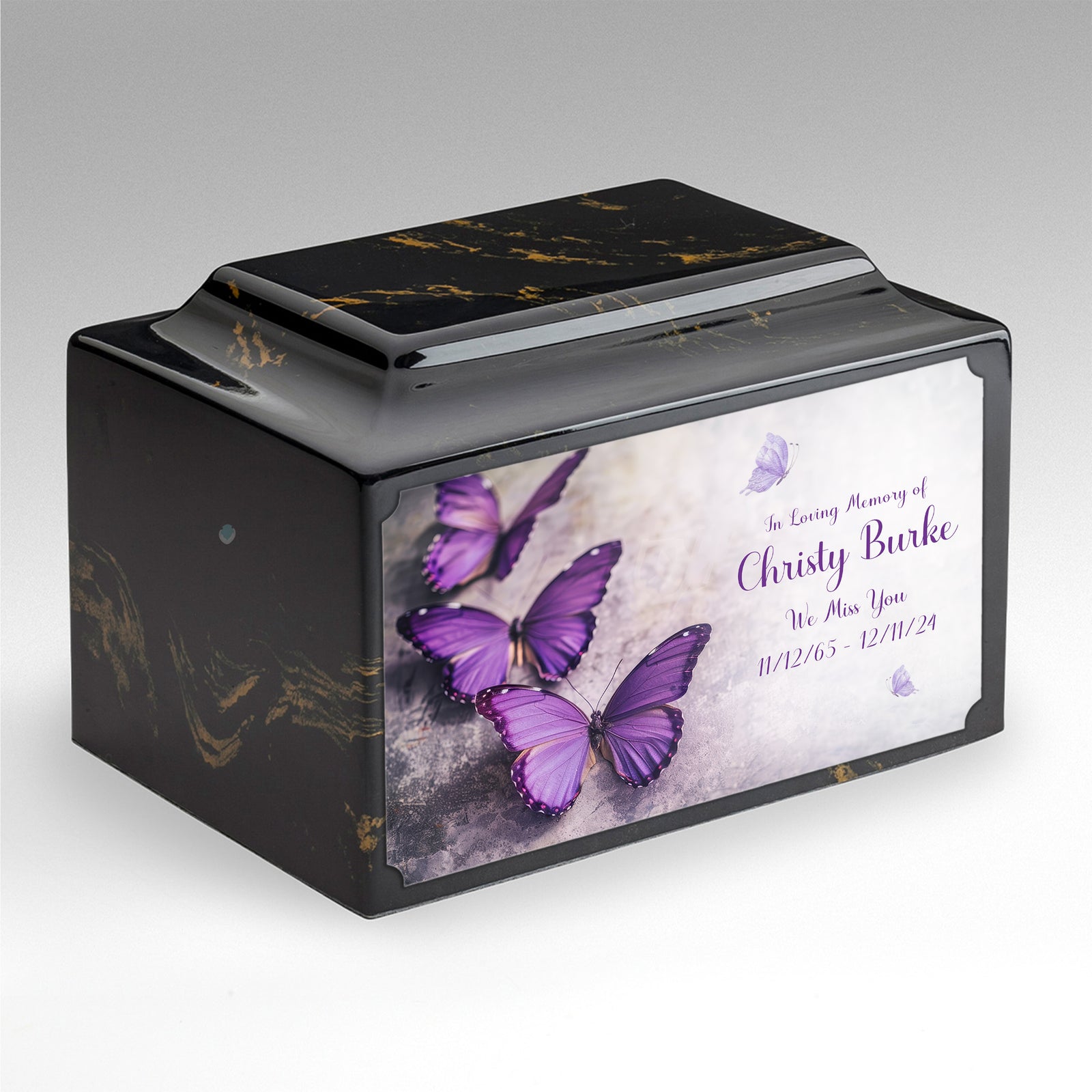 Adult Legacy Custom Printed Butterflies Cultured Marble Urns by MacKenzie