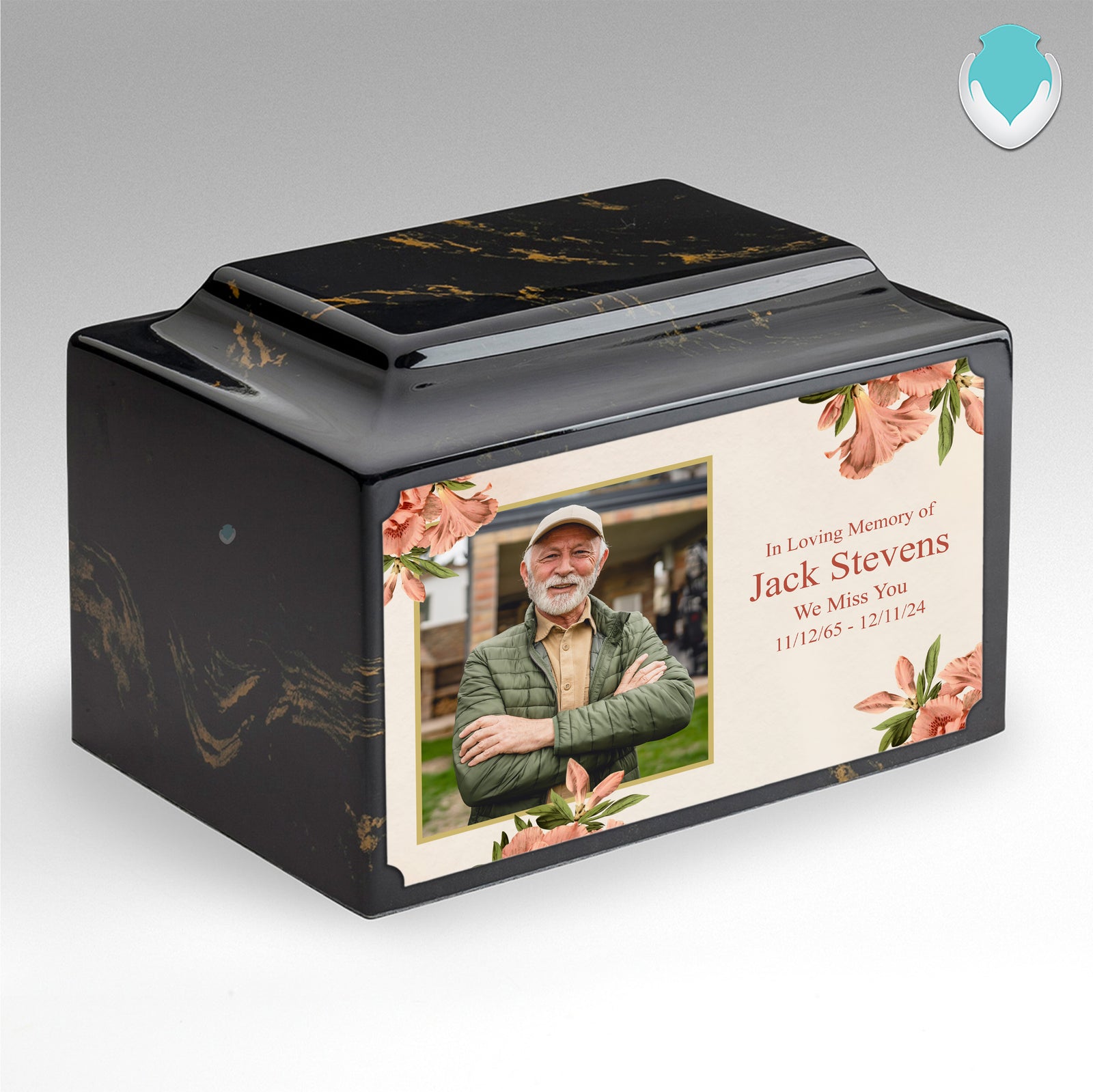 Adult Legacy Custom Printed Azalea Flower Cultured Marble Urns by MacKenzie