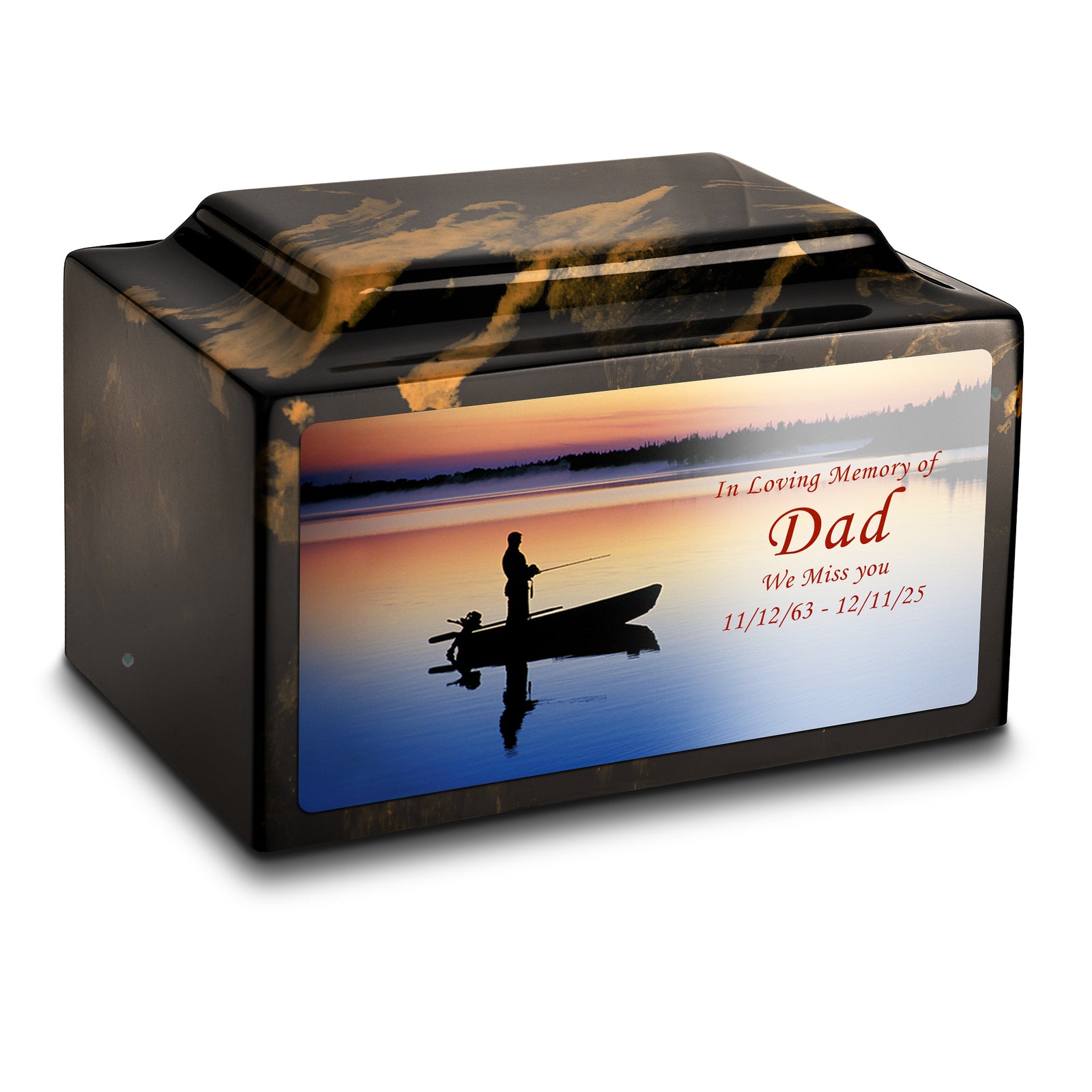Adult Legacy Custom Printed Fishing Cultured Marble Urns by MacKenzie