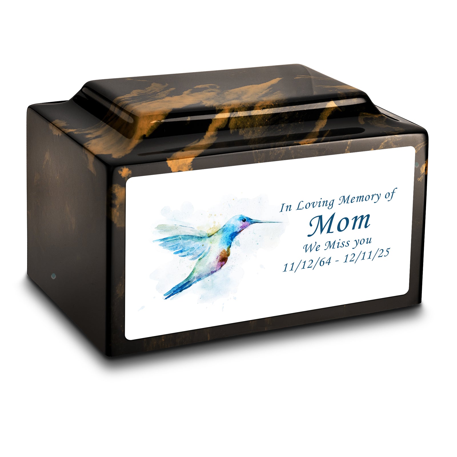 Adult Legacy Custom Printed Hummingbird Cultured Marble Urns by MacKenzie