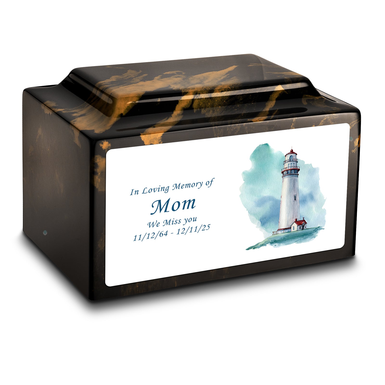 Adult Legacy Custom Printed Lighthouse Cultured Marble Urns by MacKenzie