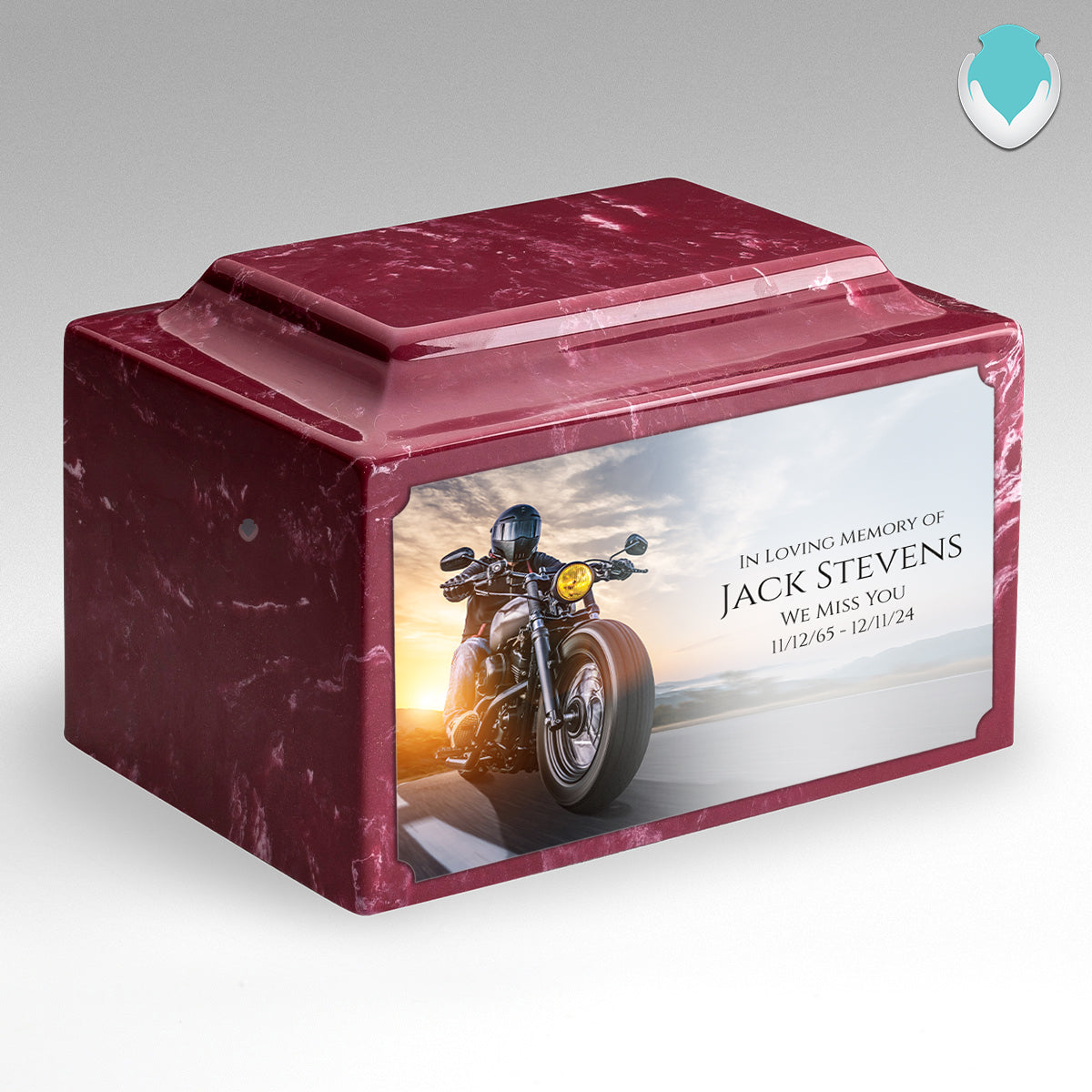 Adult Legacy Custom Printed Motorcycle Cultured Marble Urns by MacKenzie