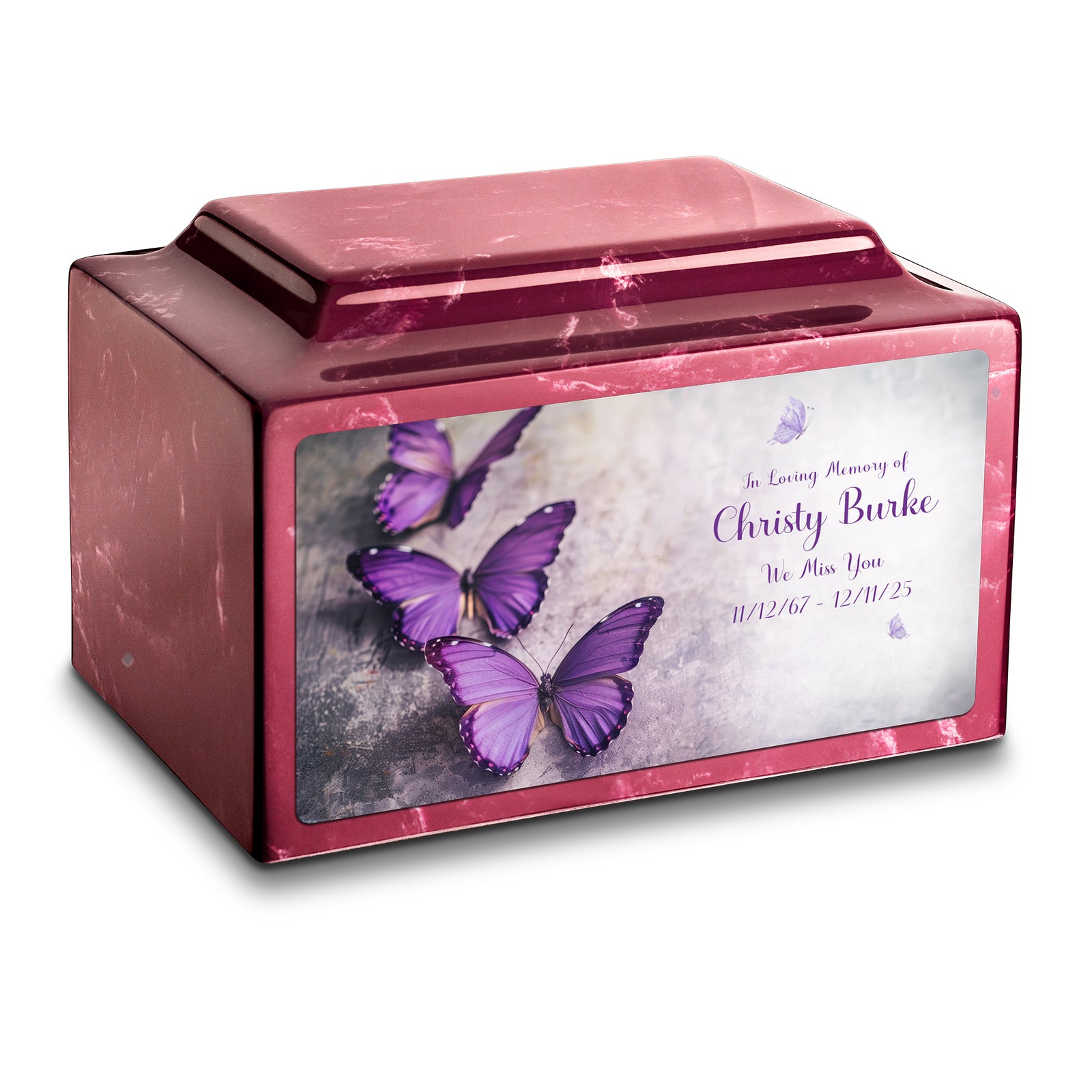 Adult Legacy Custom Printed Butterflies Cultured Marble Urns by MacKenzie