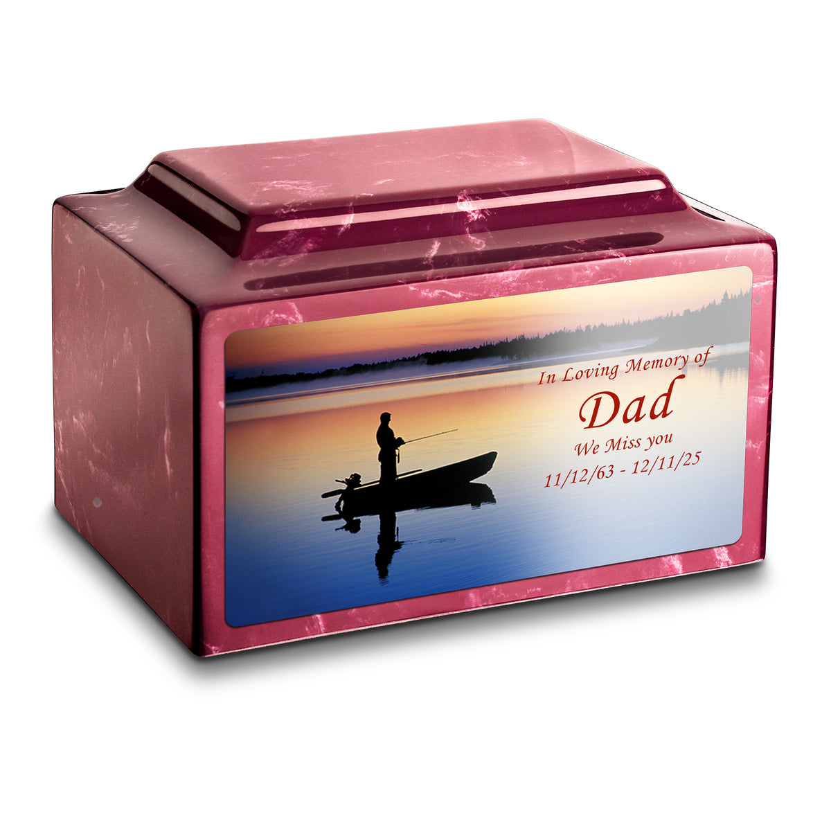 Adult Legacy Custom Printed Fishing Cultured Marble Urns by MacKenzie