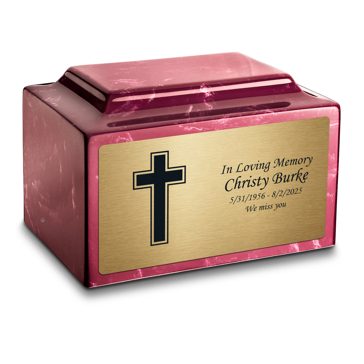 Adult Legacy Simple Cross Cultured Marble Urns by MacKenzie