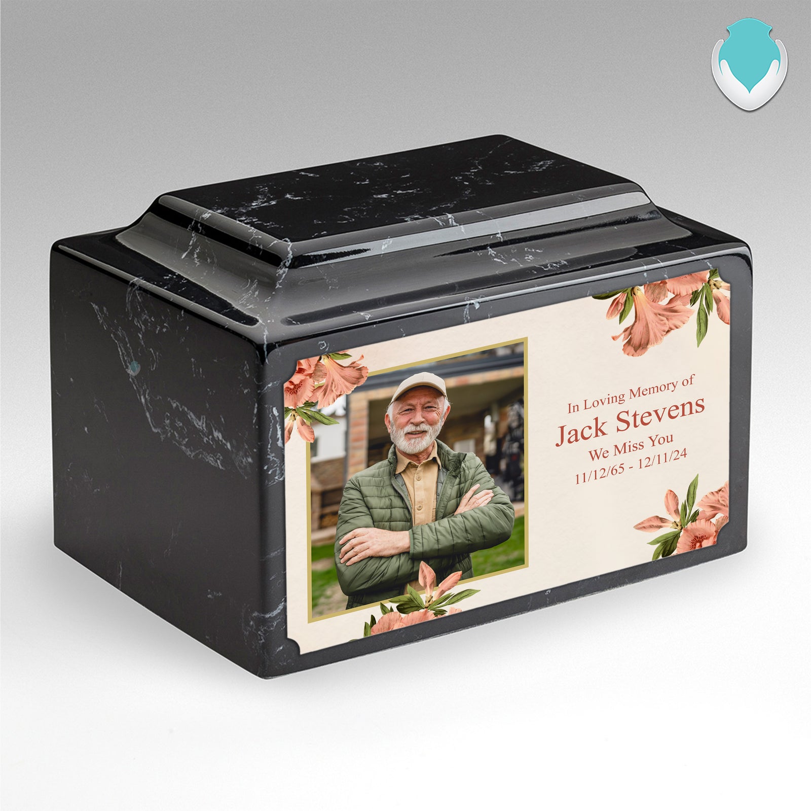 Adult Legacy Custom Printed Azalea Flower Cultured Marble Urns by MacKenzie