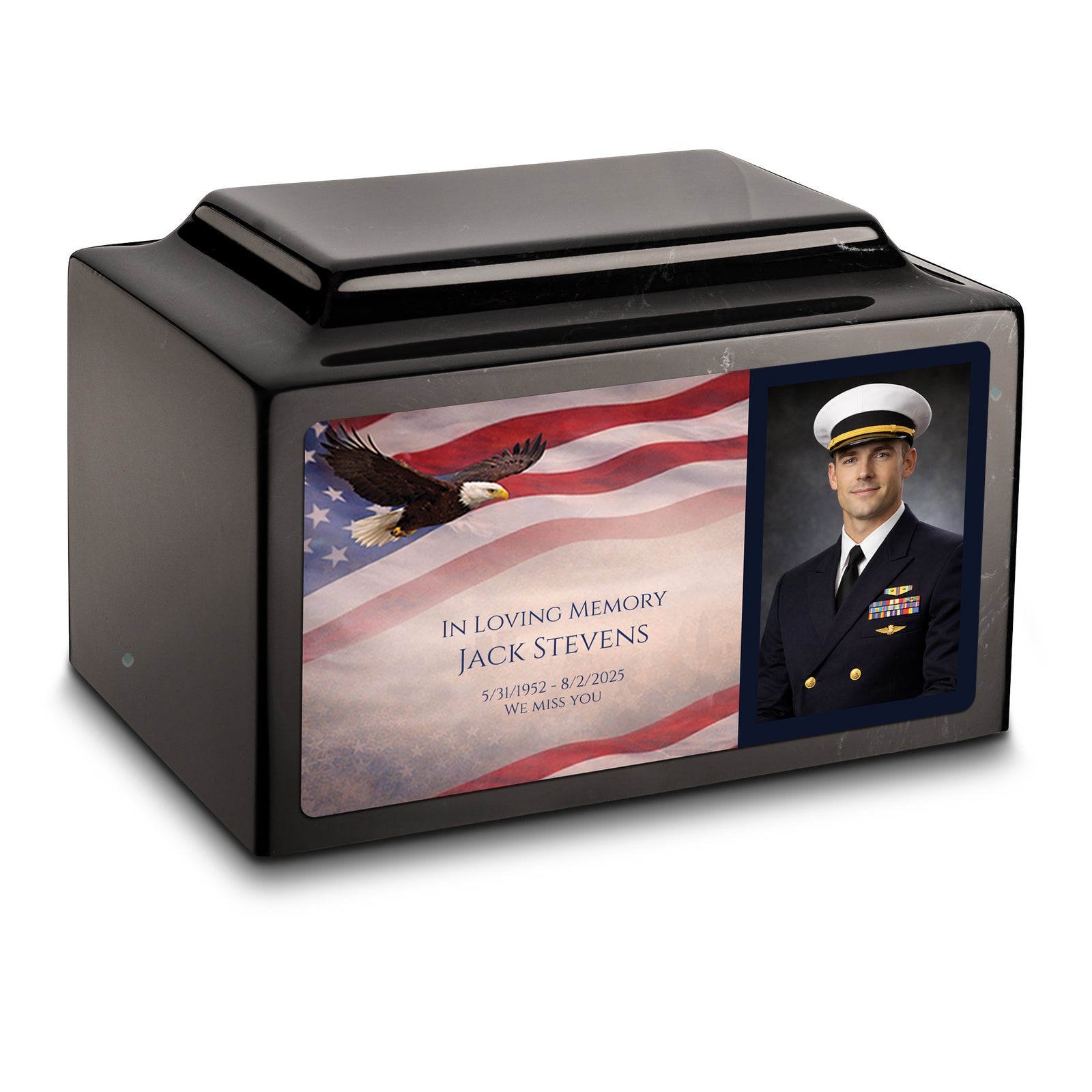 Adult Legacy Portrait American Eagle Cultured Marble Urns by MacKenzie