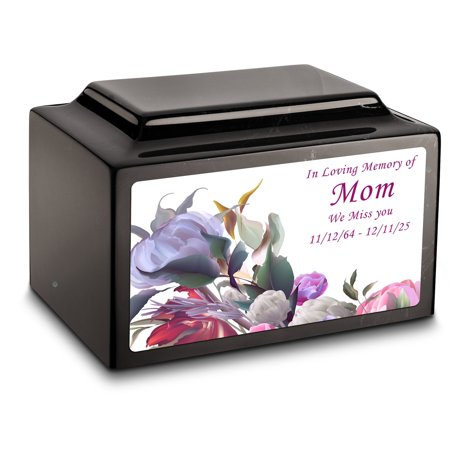 Adult Legacy Custom Printed Modern Flowers Cultured Marble Urns by MacKenzie