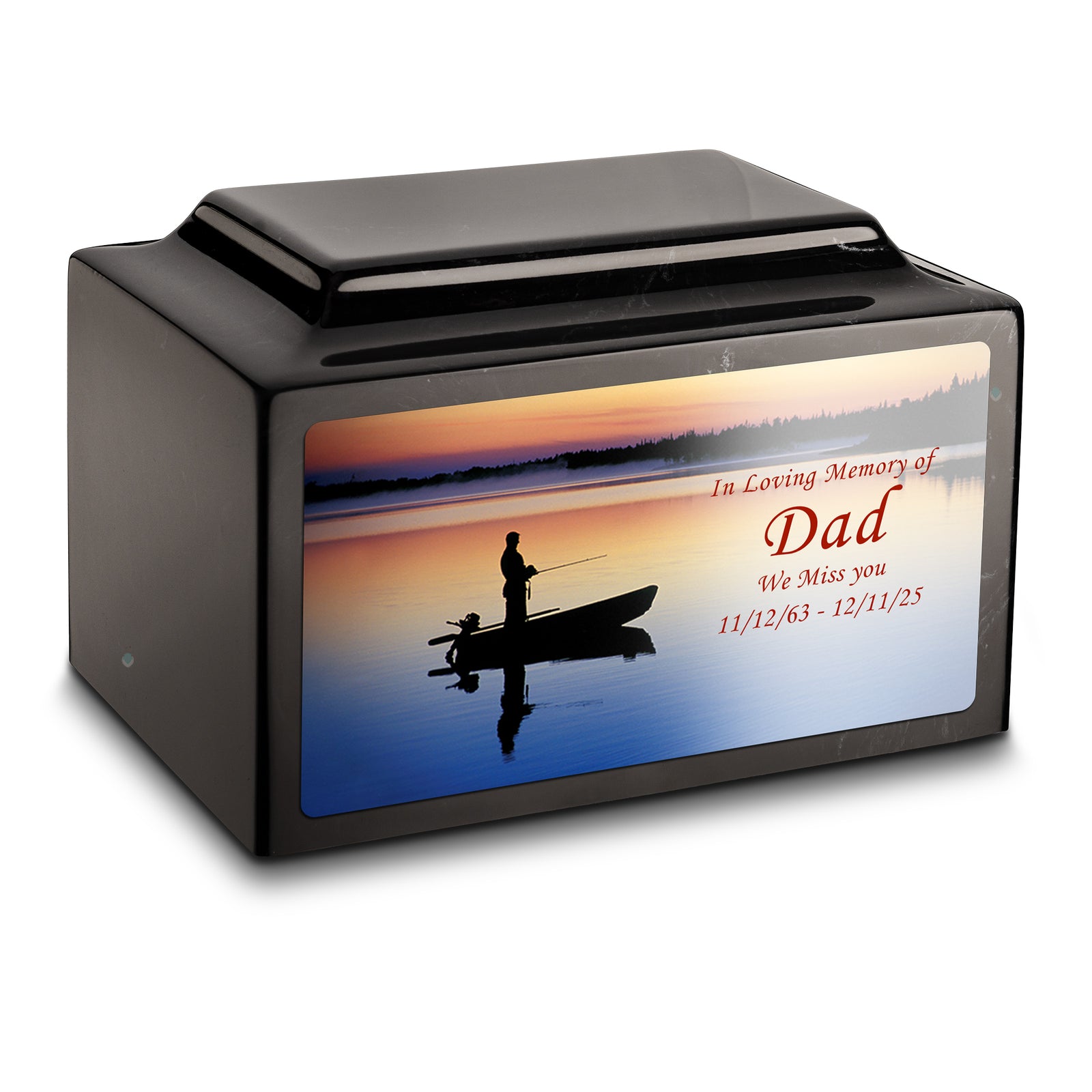 Adult Legacy Custom Printed Fishing Cultured Marble Urns by MacKenzie