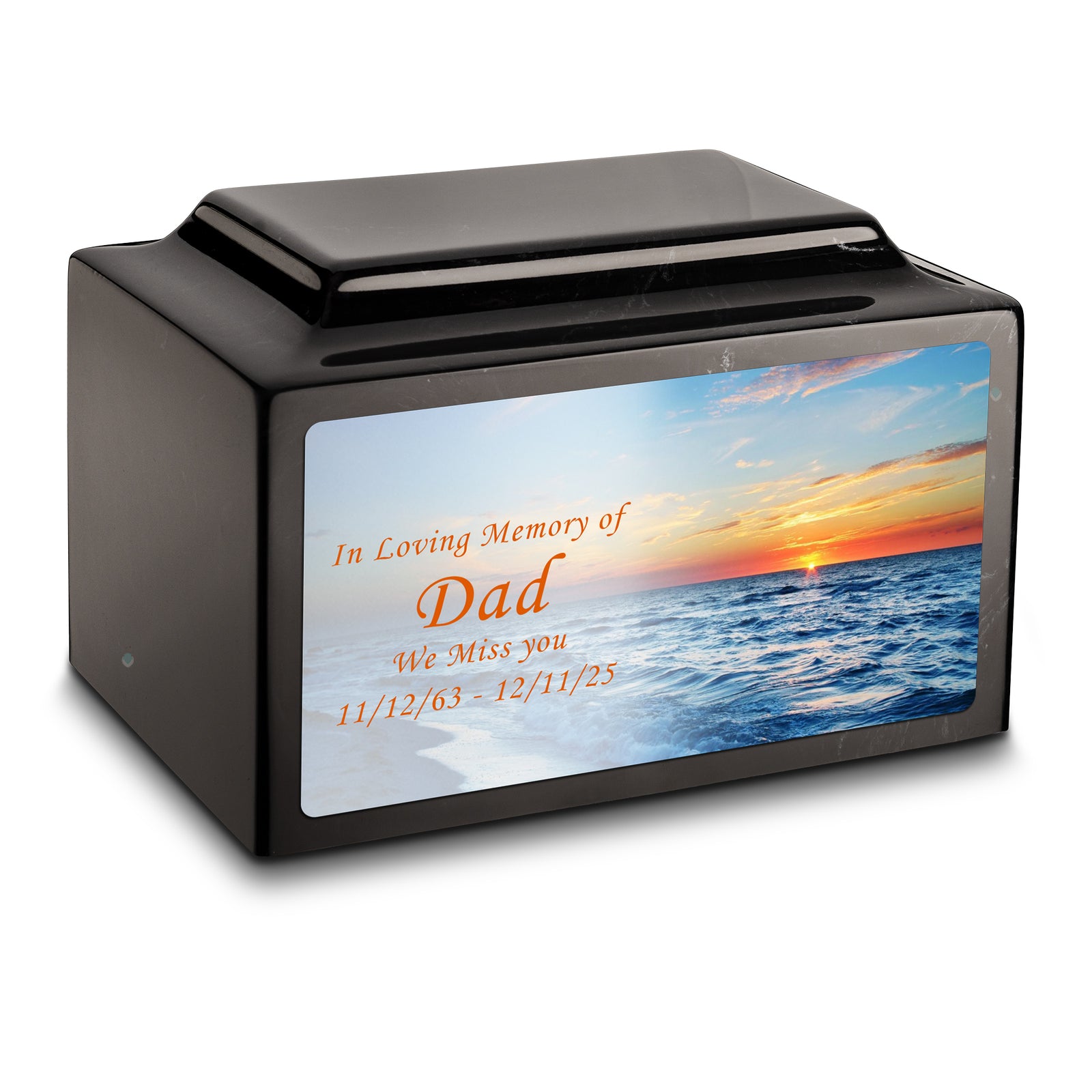 Adult Legacy Custom Printed Ocean Sunset Cultured Marble Urns by MacKenzie