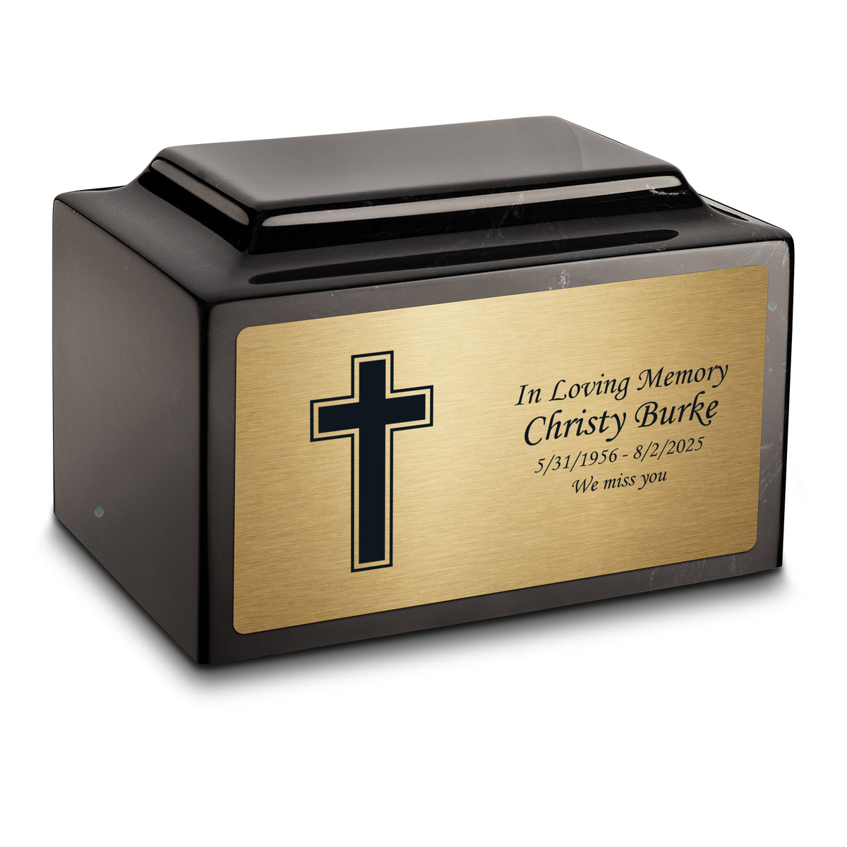 Adult Legacy Simple Cross Cultured Marble Urns by MacKenzie