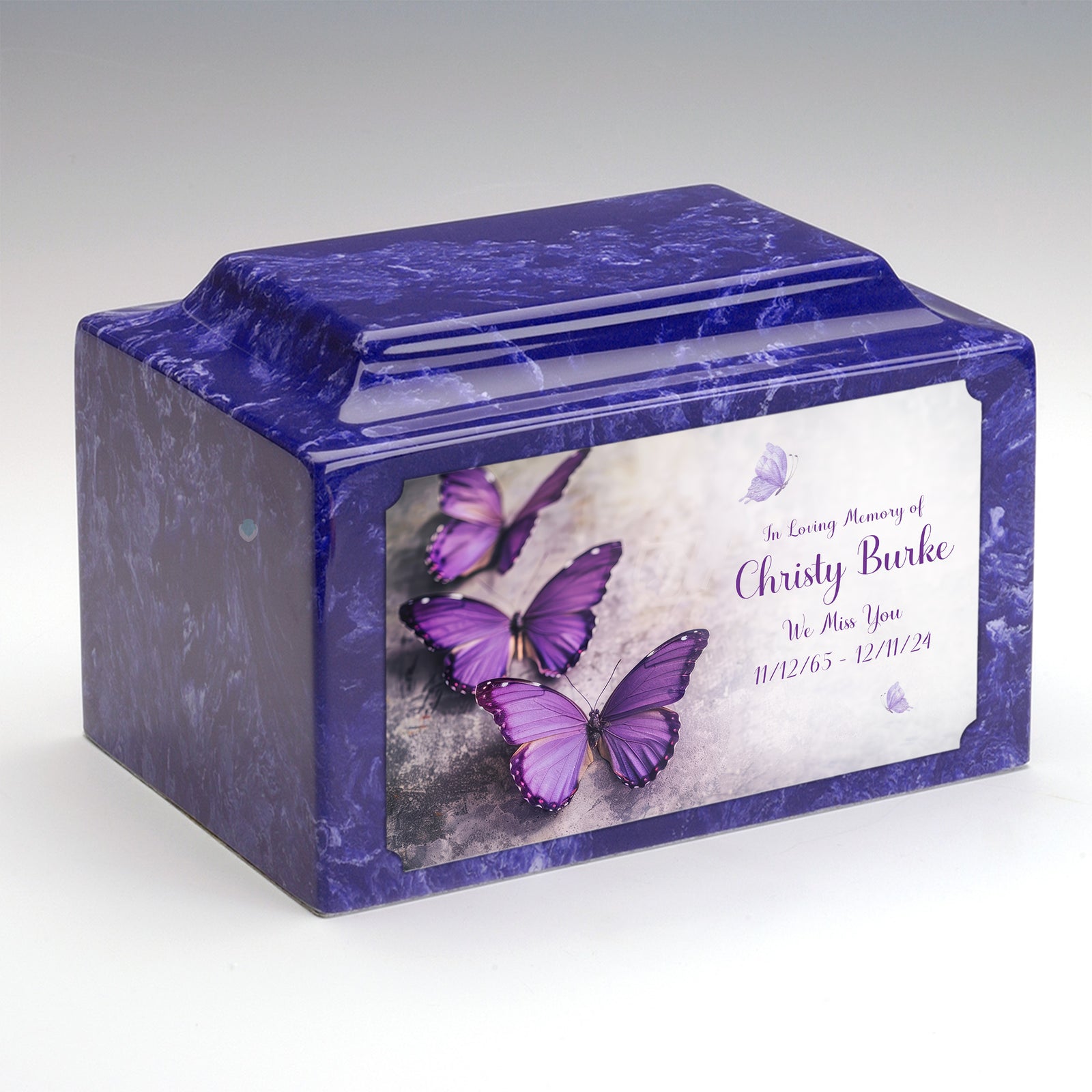 Adult Legacy Custom Printed Butterflies Cultured Marble Urns by MacKenzie