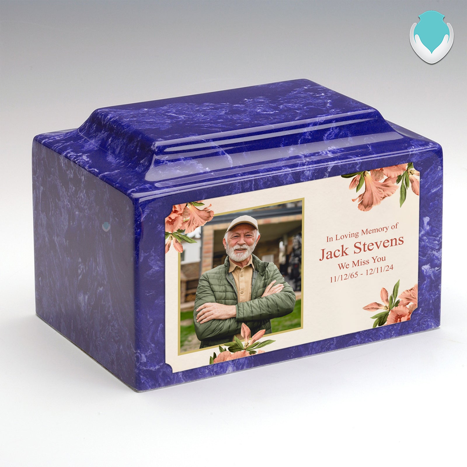 Adult Legacy Custom Printed Azalea Flower Cultured Marble Urns by MacKenzie