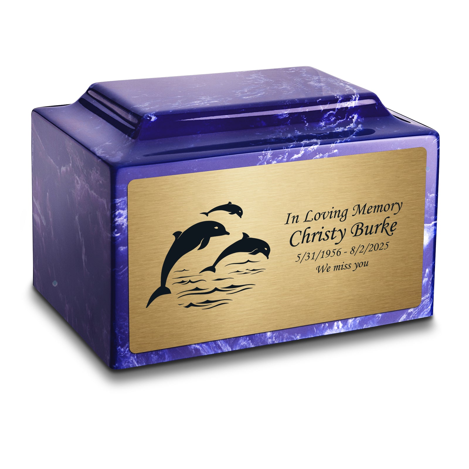 Adult Legacy Dolphin Cultured Marble Urns by MacKenzie