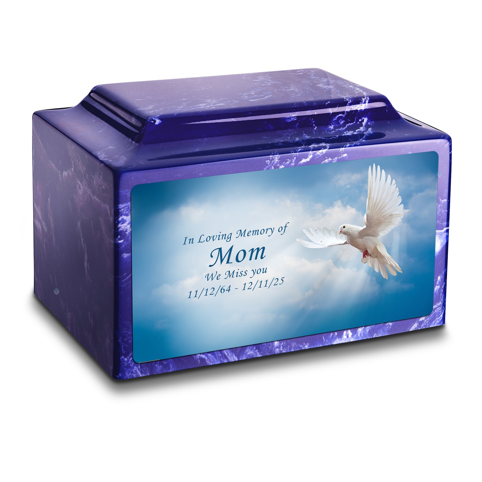 Adult Legacy Custom Printed Dove Cultured Marble Urns by MacKenzie