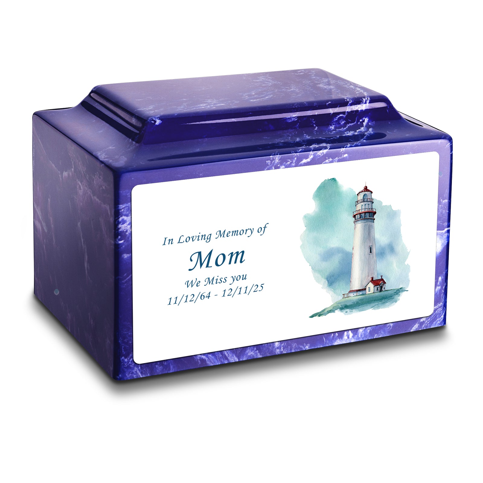 Adult Legacy Custom Printed Lighthouse Cultured Marble Urns by MacKenzie