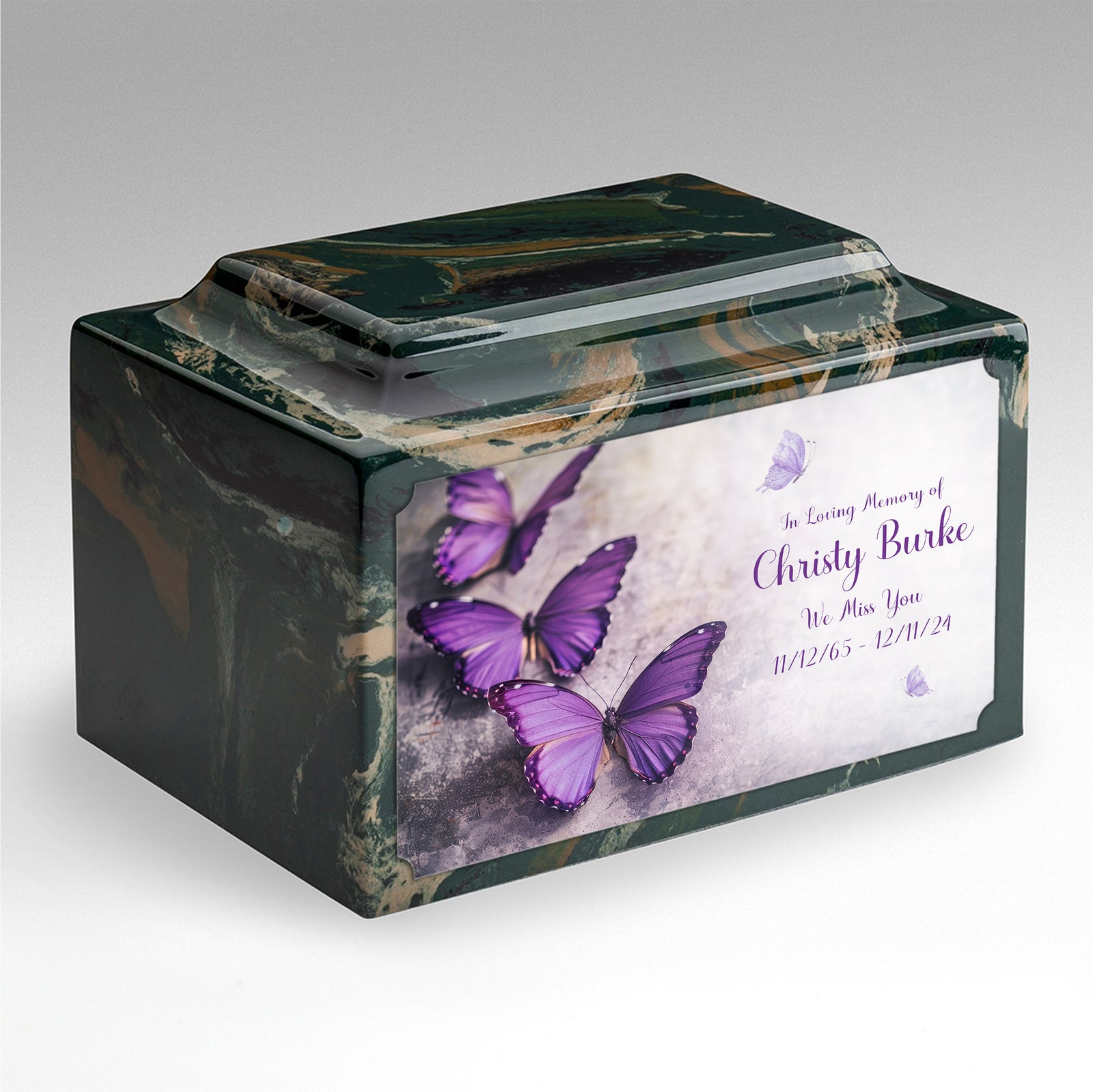 Adult Legacy Custom Printed Butterflies Cultured Marble Urns by MacKenzie