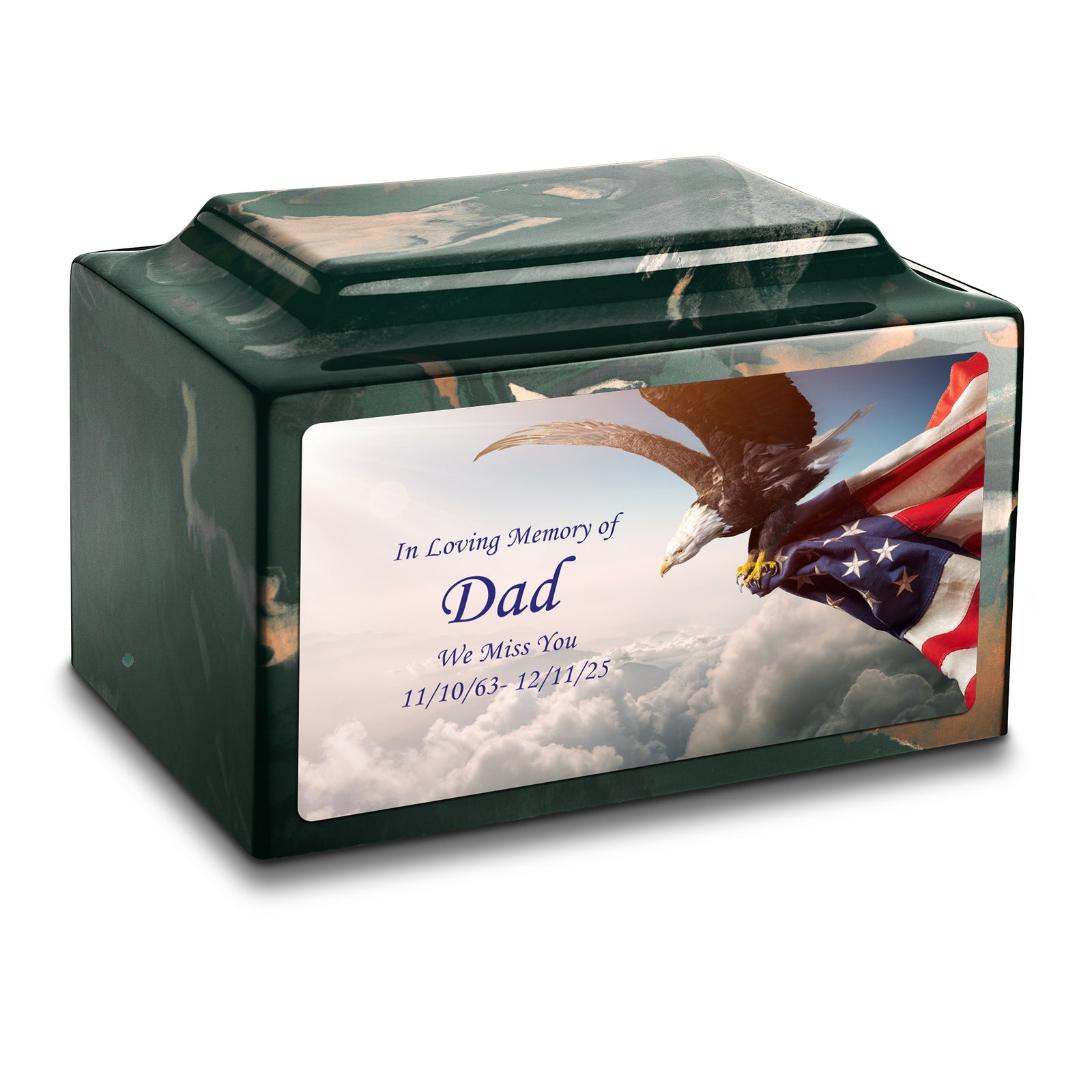Adult Legacy Custom Printed American Eagle Cultured Marble Urns by MacKenzie
