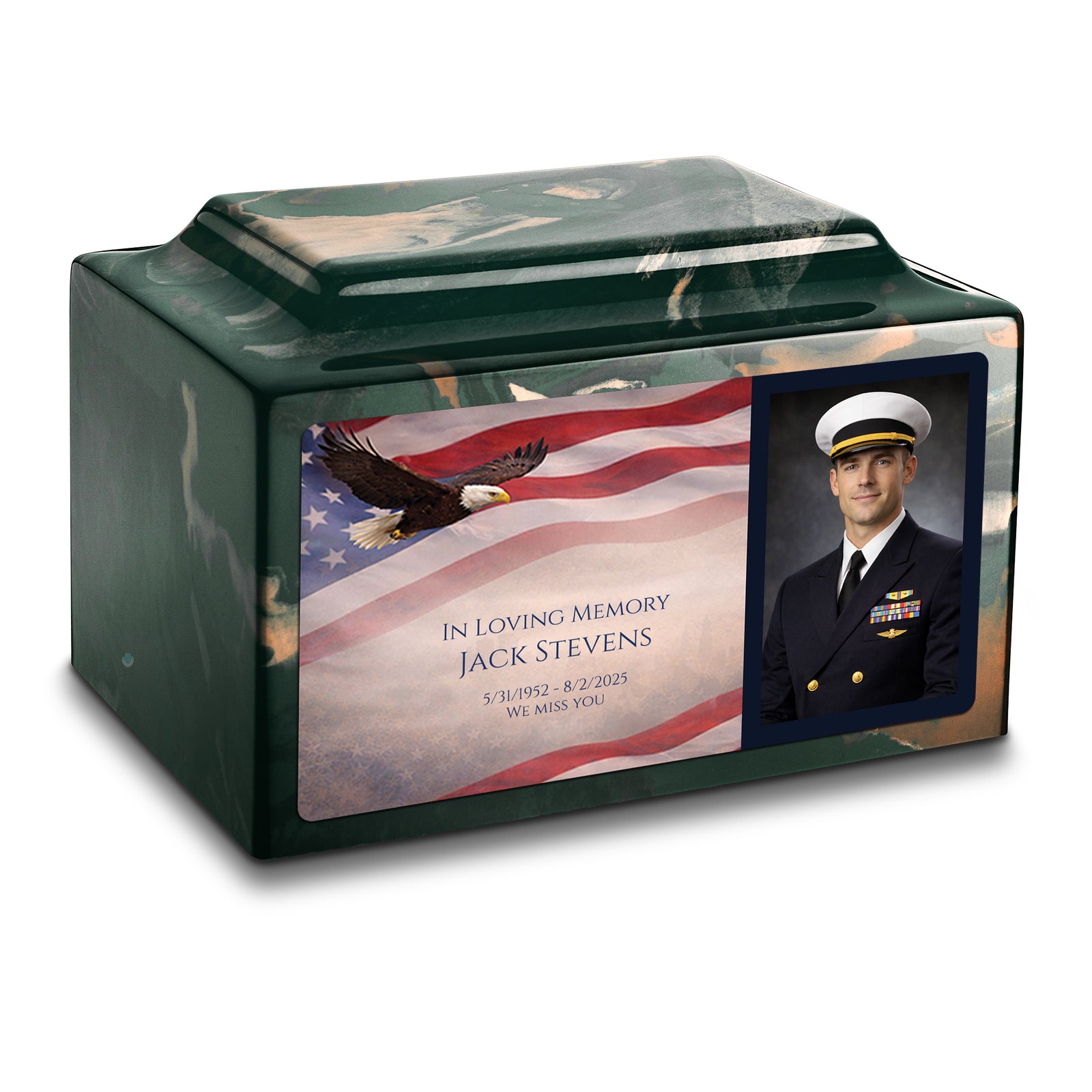 Adult Legacy Portrait American Eagle Cultured Marble Urns by MacKenzie