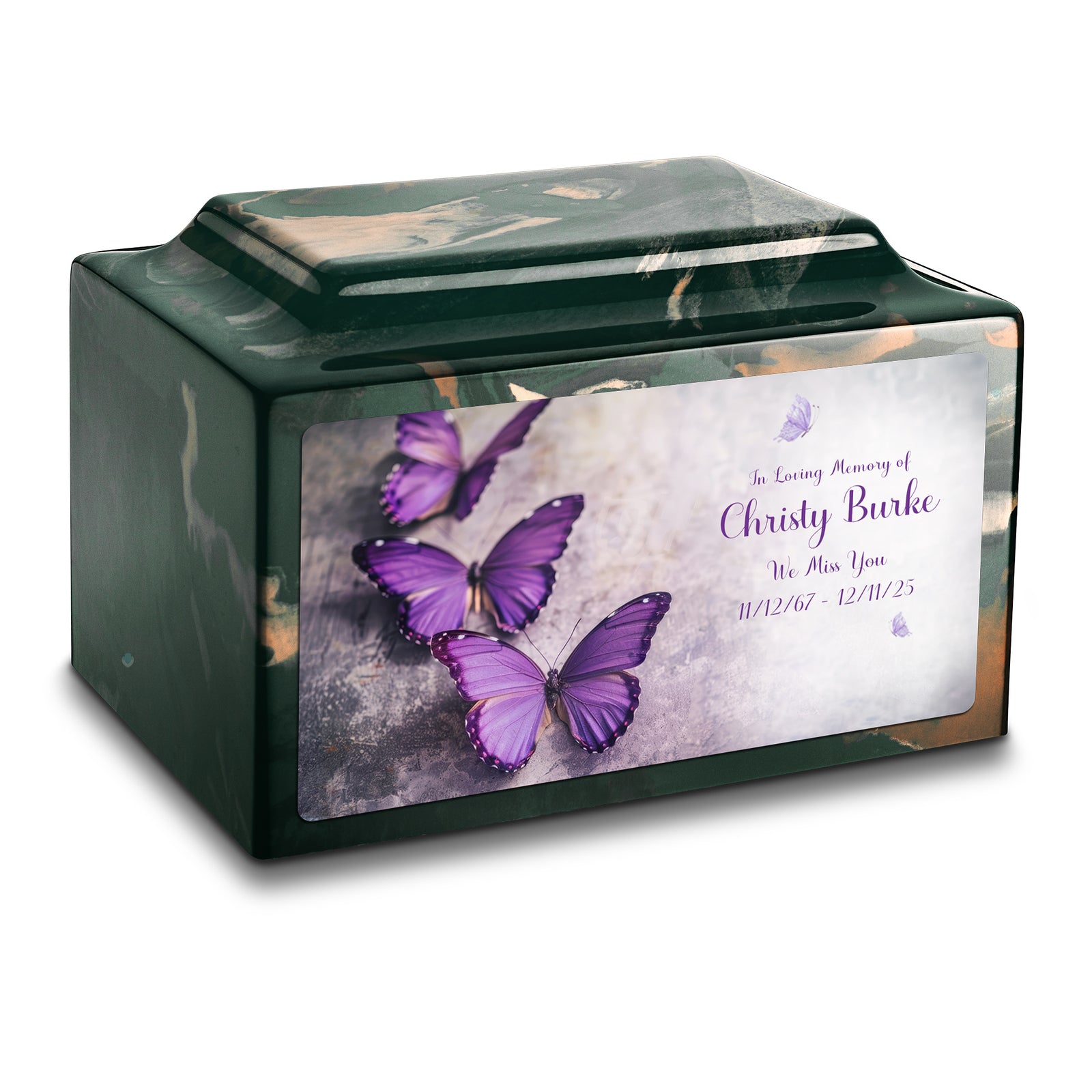 Adult Legacy Custom Printed Butterflies Cultured Marble Urns by MacKenzie