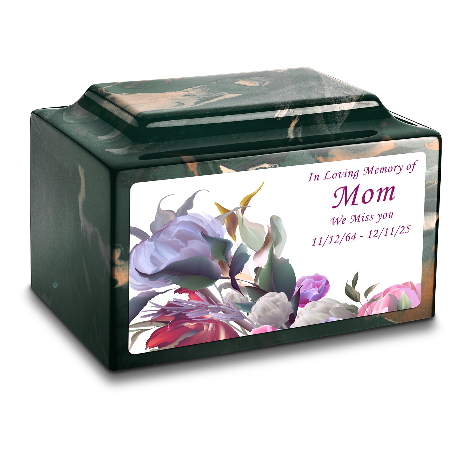 Adult Legacy Custom Printed Modern Flowers Cultured Marble Urns by MacKenzie