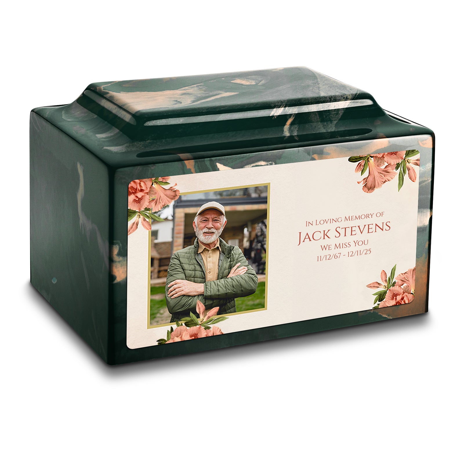 Adult Legacy Custom Printed Azalea Flower Cultured Marble Urns by MacKenzie