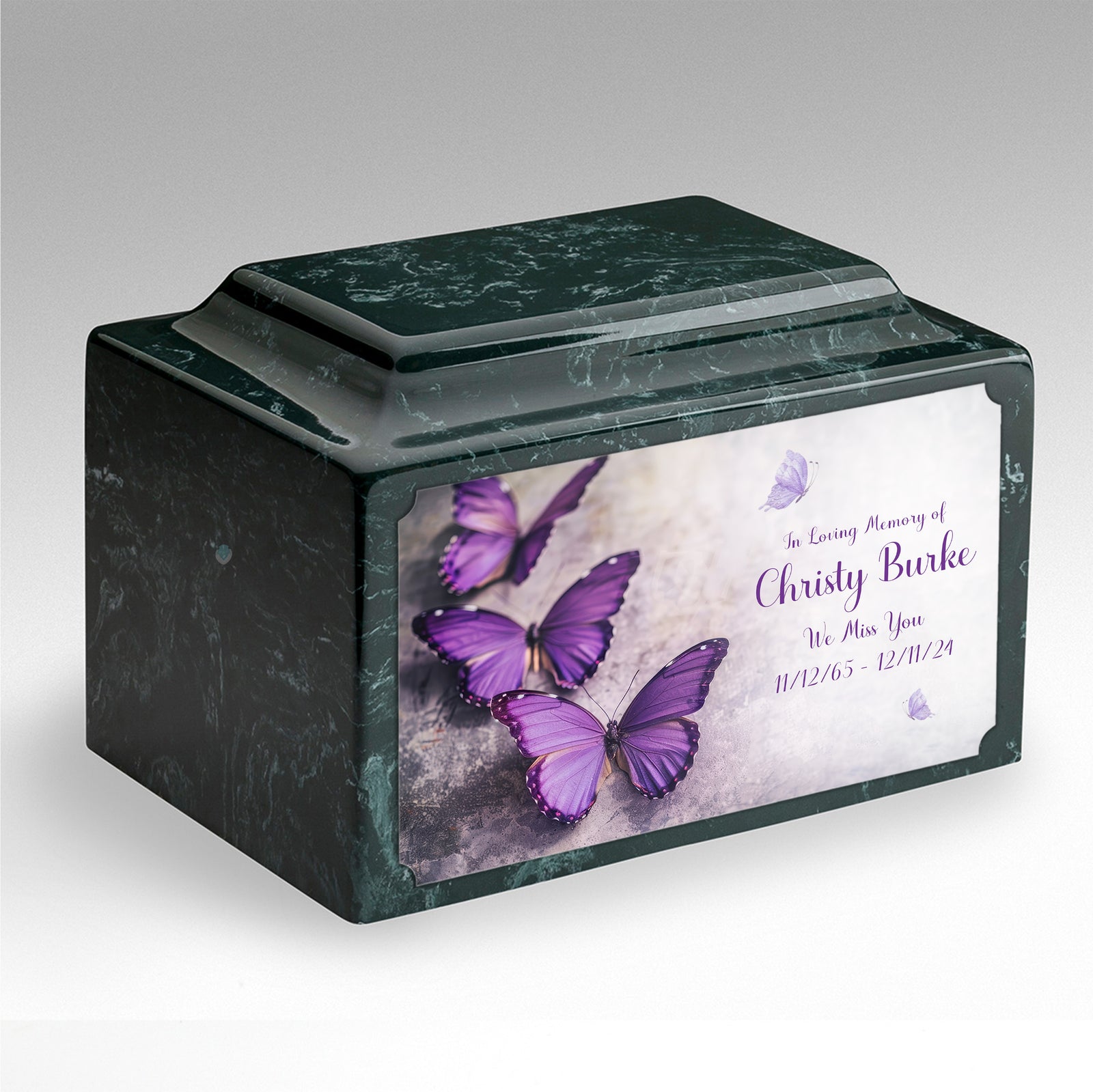 Adult Legacy Custom Printed Butterflies Cultured Marble Urns by MacKenzie