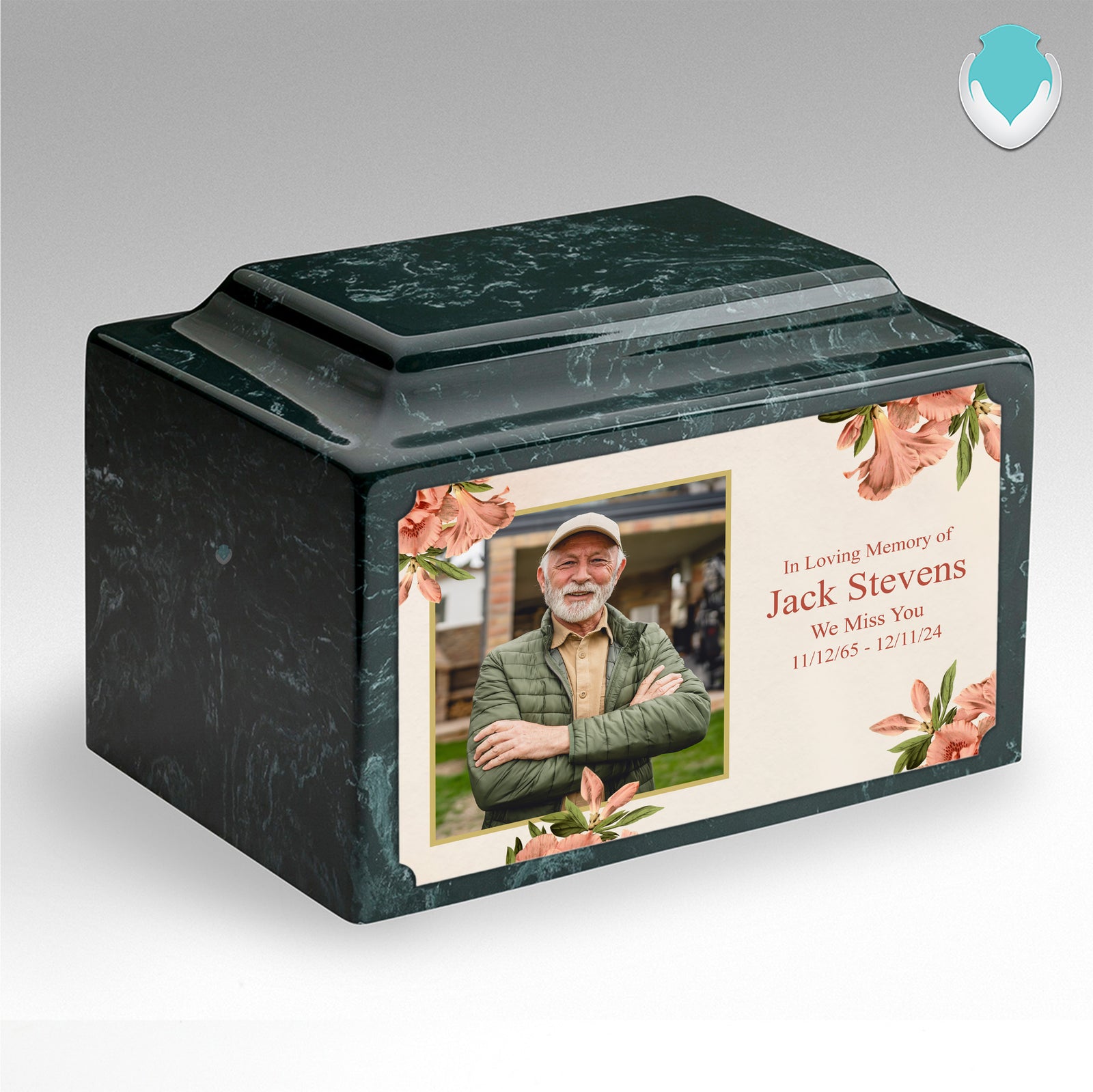 Adult Legacy Custom Printed Azalea Flower Cultured Marble Urns by MacKenzie