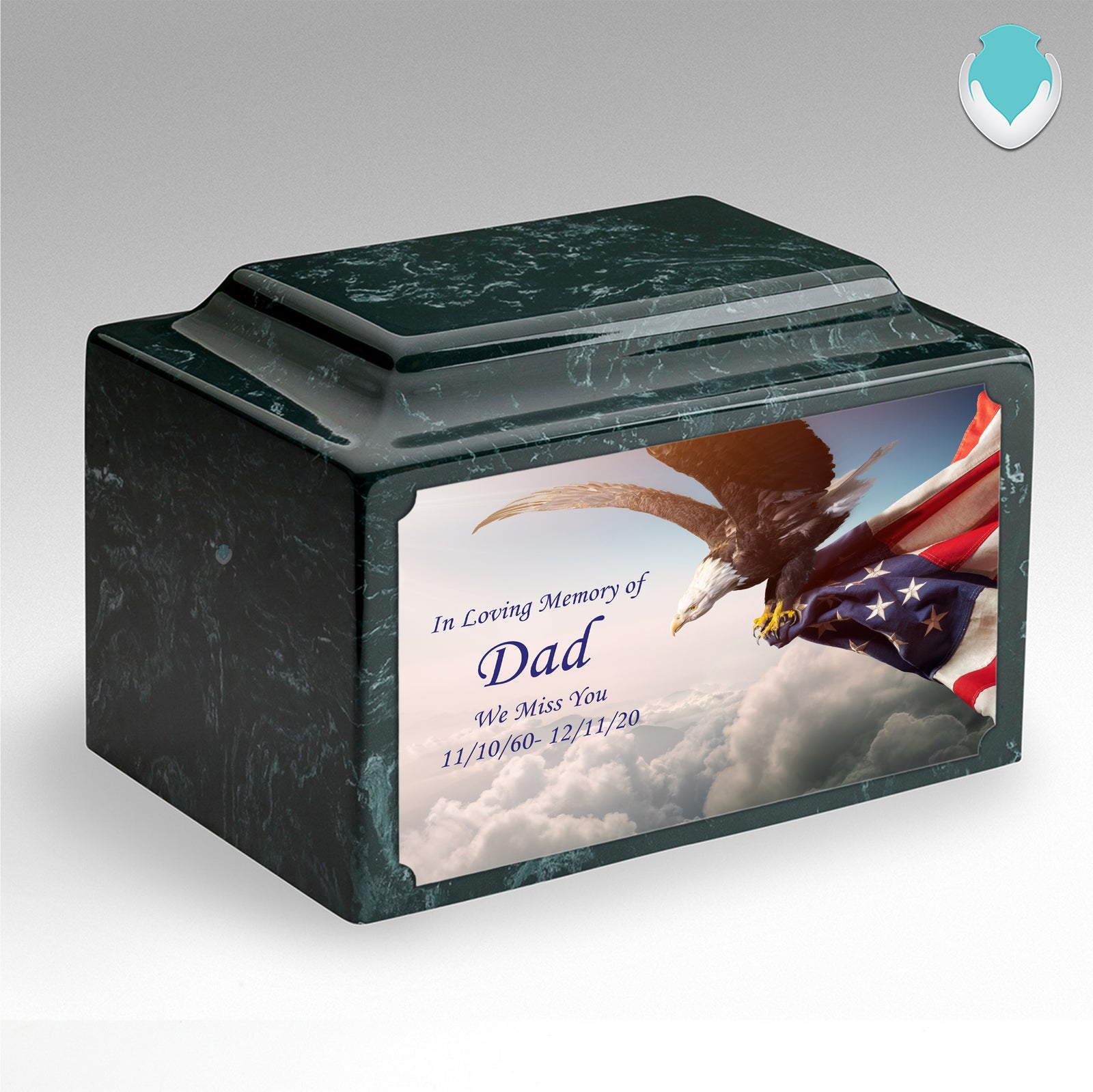 Adult Legacy Custom Printed American Eagle Cultured Marble Urns by MacKenzie